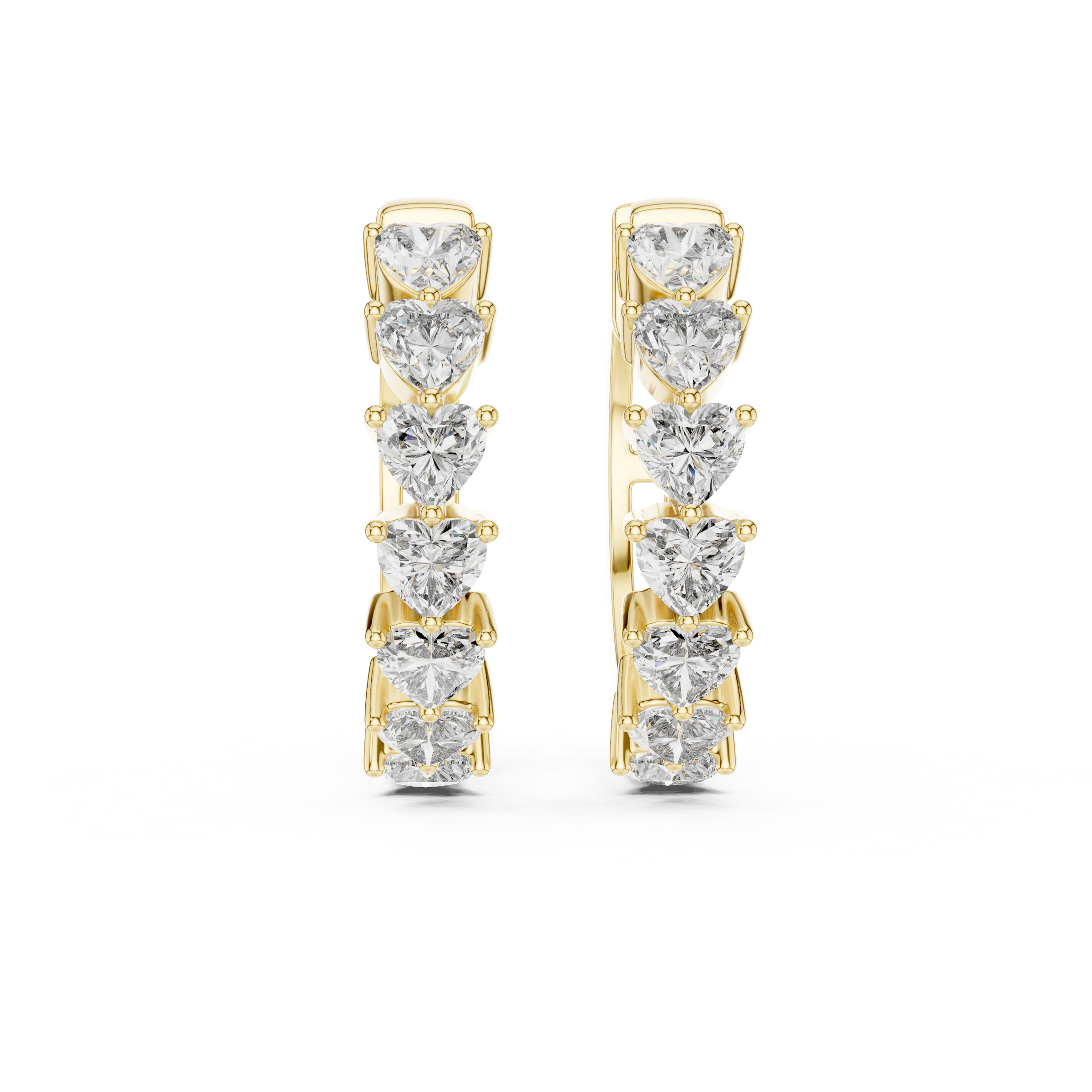 Heart Lab-Grown Diamond Hoop Earrings in 18K Gold