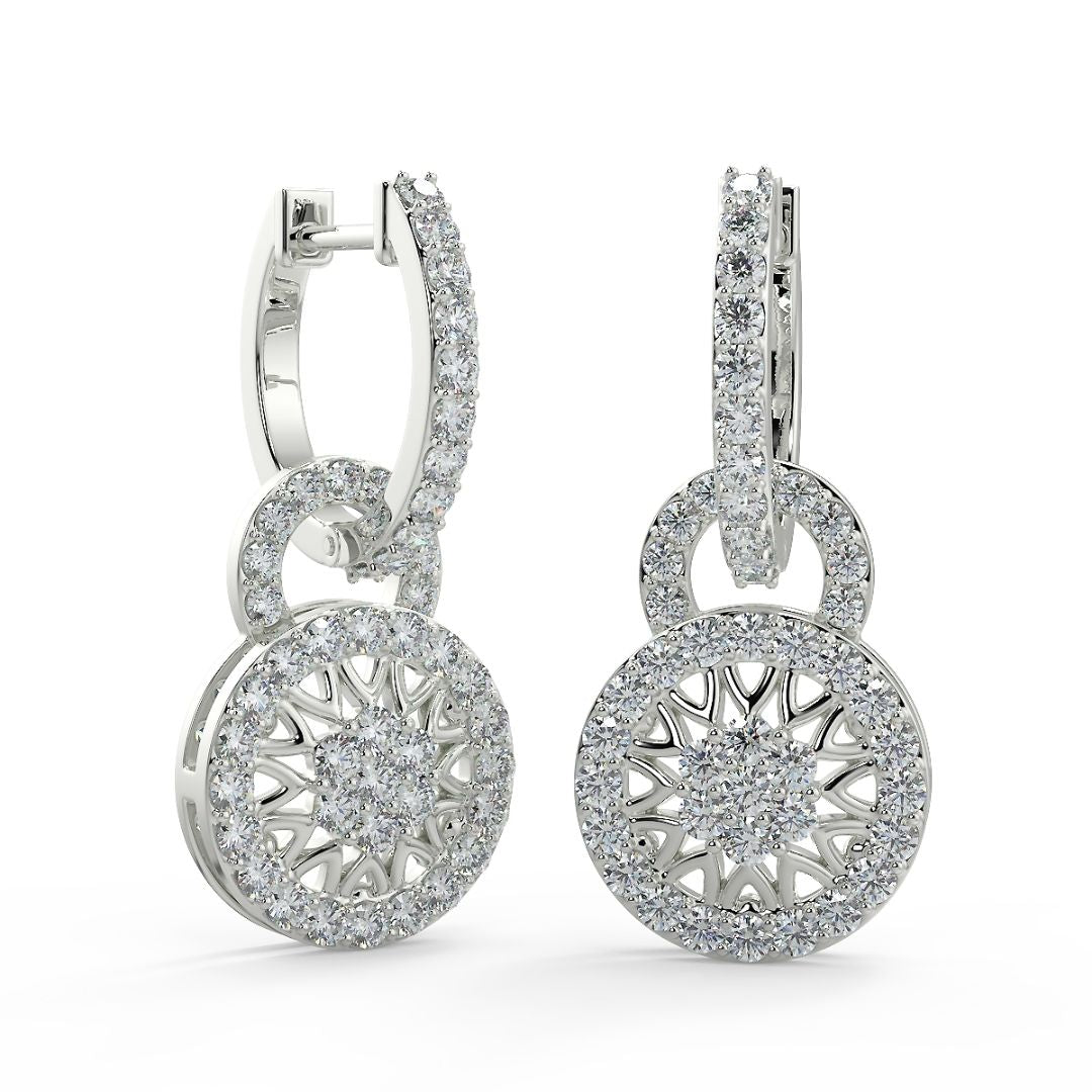 Medallion Lab-Grown Diamond Drop Earrings