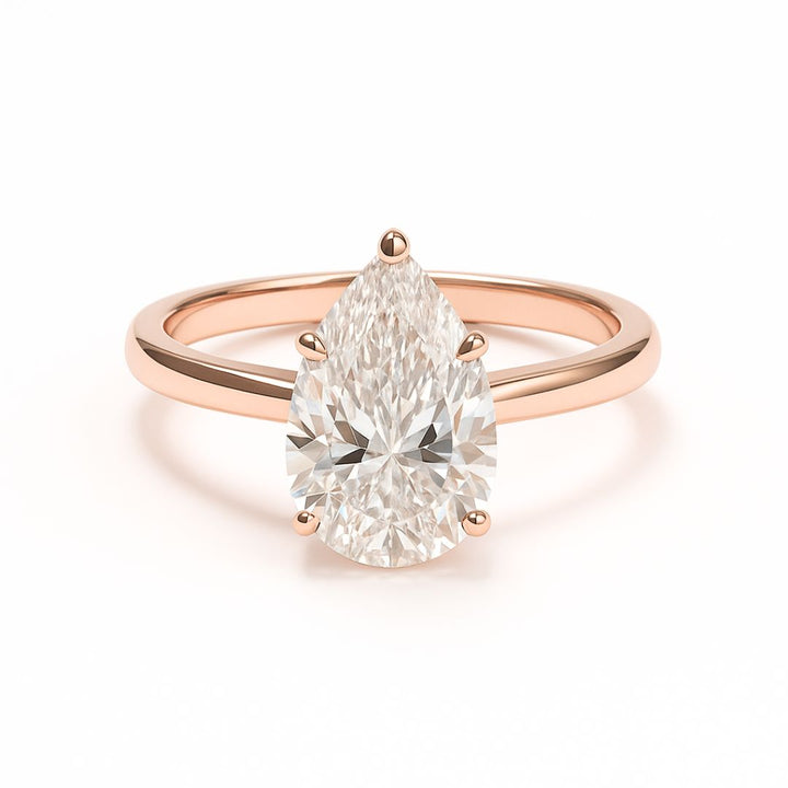 3 Carat Pear-Cut Lab Grown Diamond Solitaire Ring