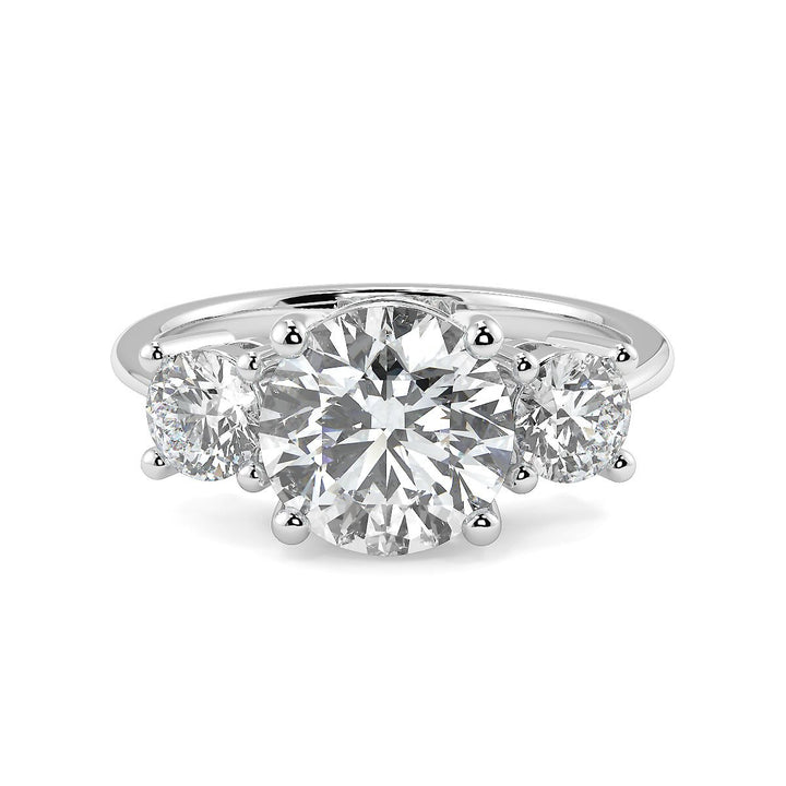 Round Brilliant Trilogy Lab-Grown Diamond Ring