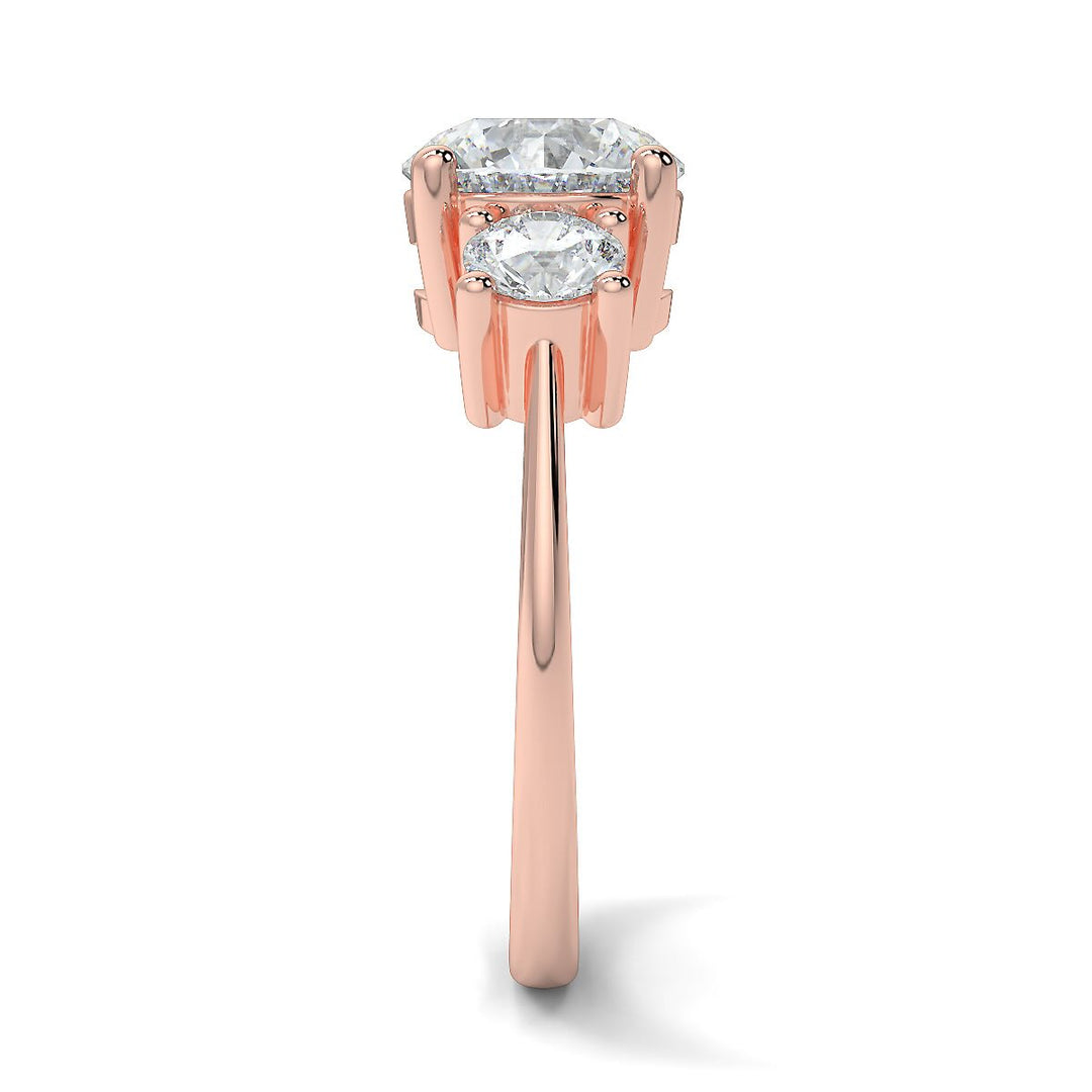 Round Brilliant Trilogy Lab-Grown Diamond Ring