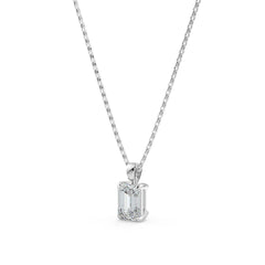 Emerald Cut Lab-Grown Diamond Solitaire Pendant Necklace with Chain | 18K Gold | 0.50–3 Carats