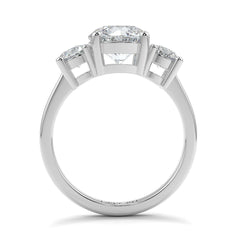 1–5 Carat Round Lab Grown Solitaire Diamond Trilogy Ring in 18K Gold | 3-Stone Engagement Ring