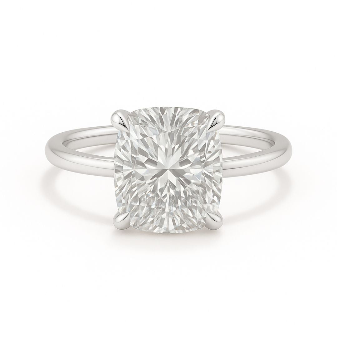 1-5ct Elongated Cushion Cut Lab Grown Diamond Solitaire Ring – Available in 18K Yellow, White & Rose Gold