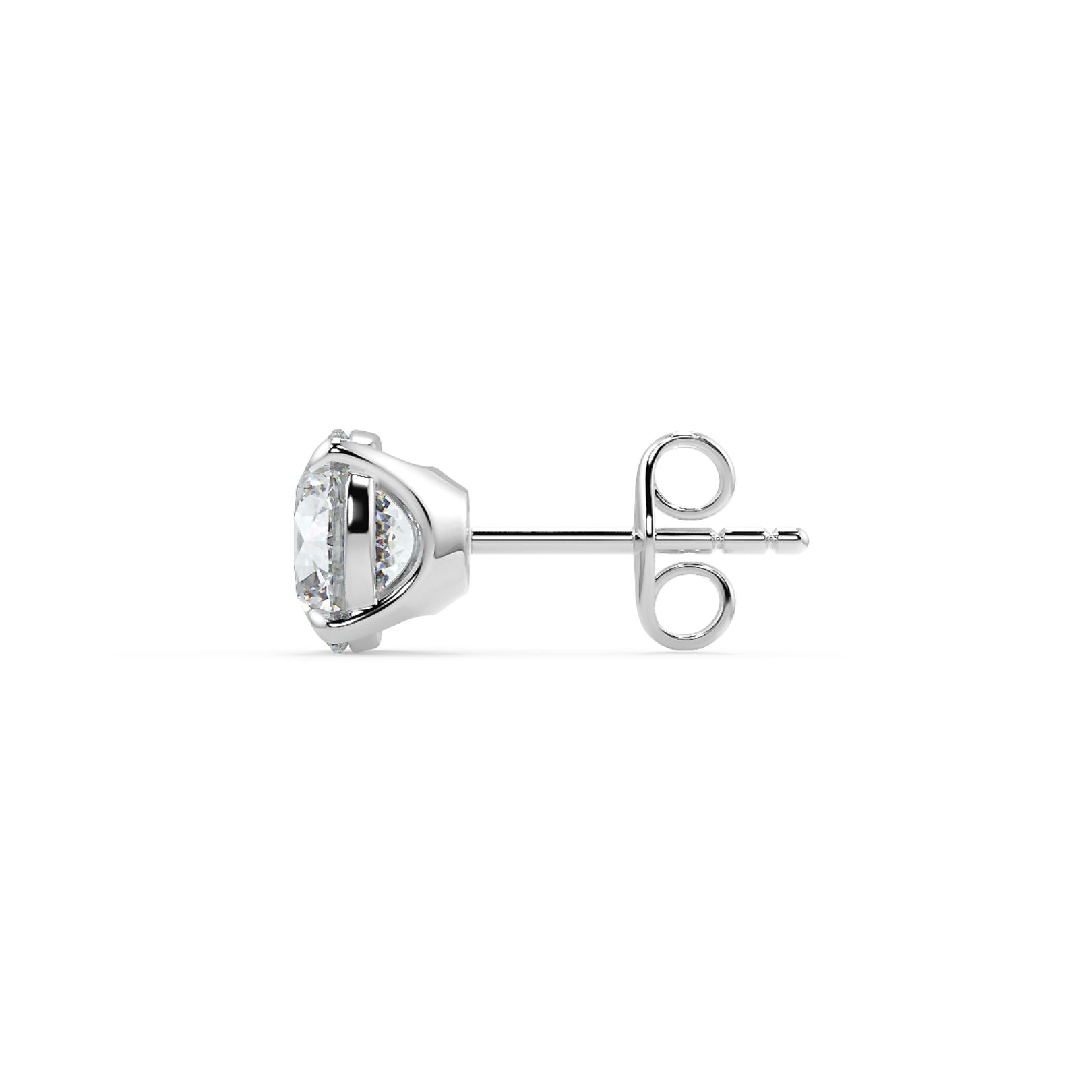 0.50–6 Carat Round Lab Grown Diamond Stud Earrings | Classic Solitaire | 18K White, Yellow & Rose Gold
