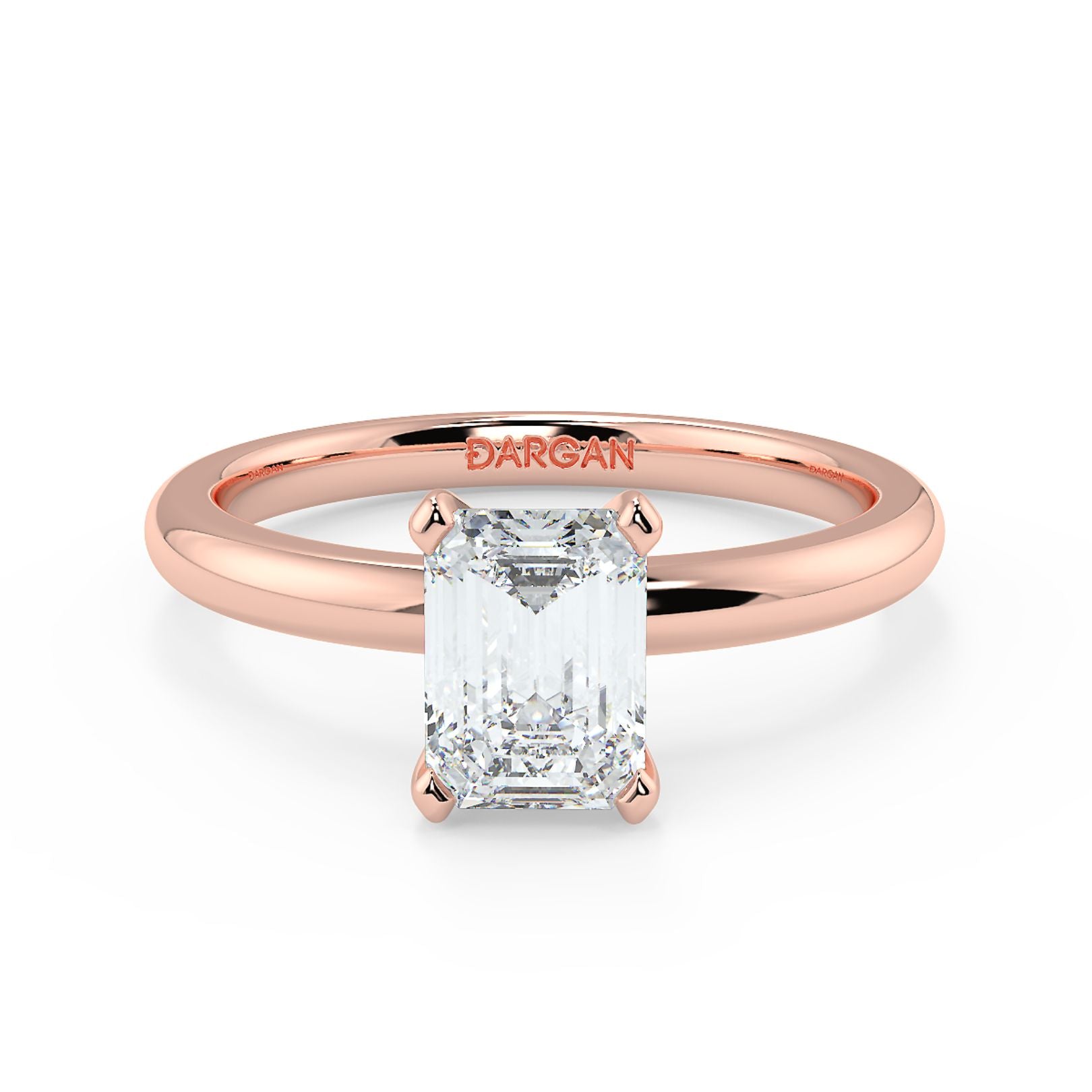 1–3 Carat Emerald Cut Lab Grown Diamond Solitaire Ring | Step-Cut Brilliance | IGI Certified | 18K White, Yellow & Rose Gold
