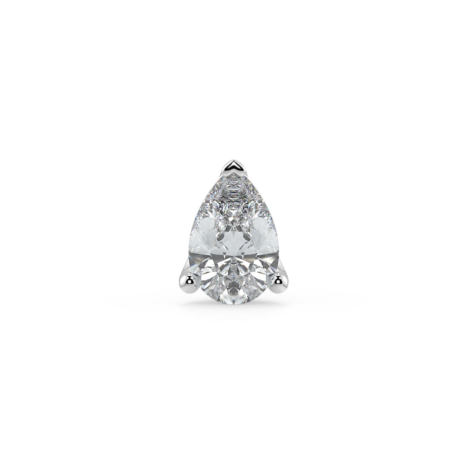 0.50–4 Carat Pear Cut Lab Grown Diamond Stud Earrings | Teardrop Solitaire | 18K White, Yellow & Rose Gold