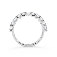 Half-Eternity 20-Pointer Emerald Cut Lab-Grown Diamond Ring in 18K White, Yellow & Rose Gold