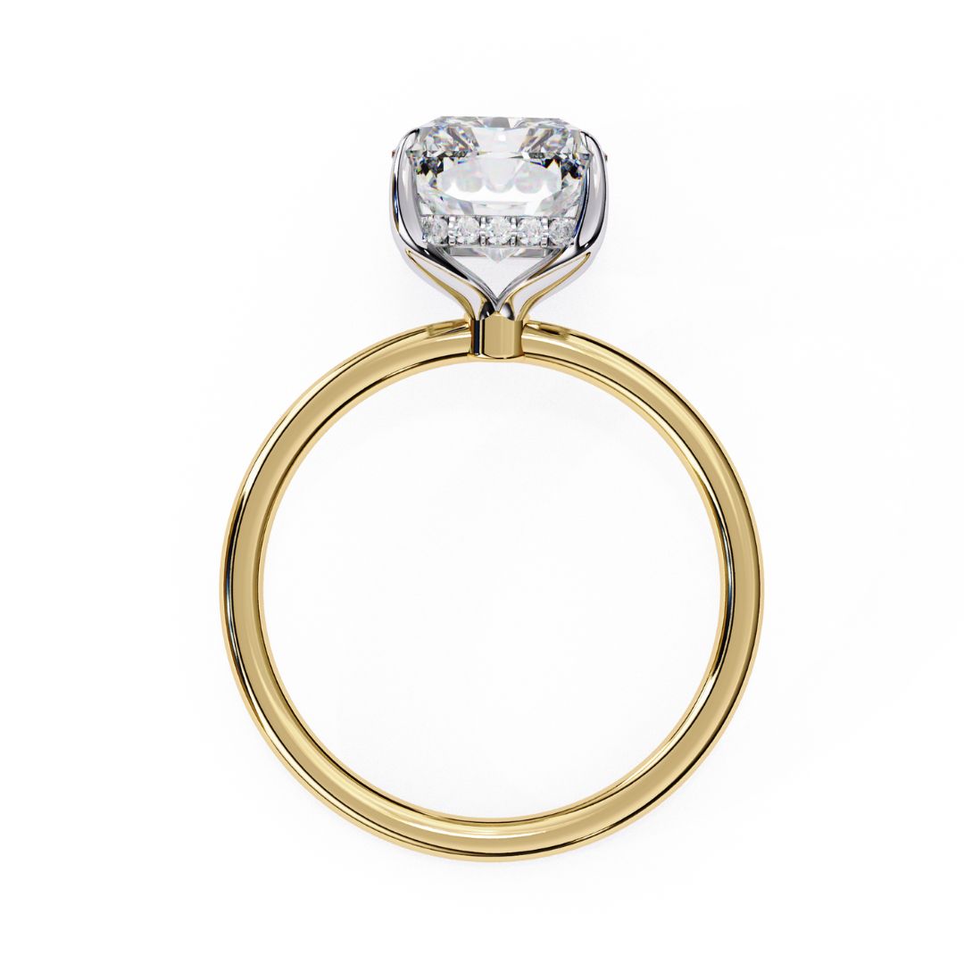 1–5 Carat Radiant Cut Lab Grown Diamond Hidden Halo Ring | Classic Solitaire | Dual Tone Options | IGI Certified | 18K Gold