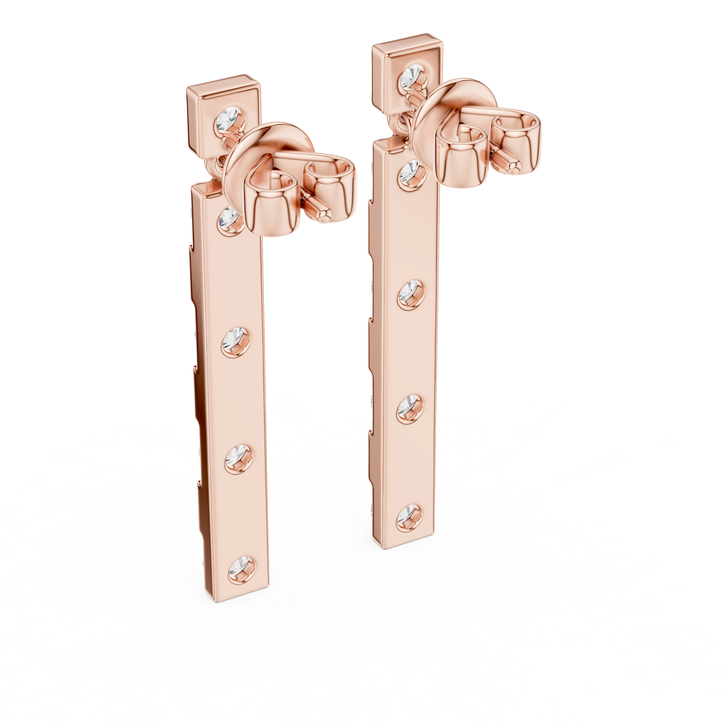 Lab-Grown Diamond Drop Earrings in 18K Gold | Modern Bar Diamond Earrings