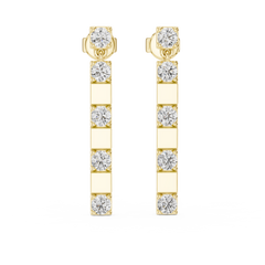 Lab-Grown Diamond Drop Earrings in 18K Gold | Modern Bar Diamond Earrings