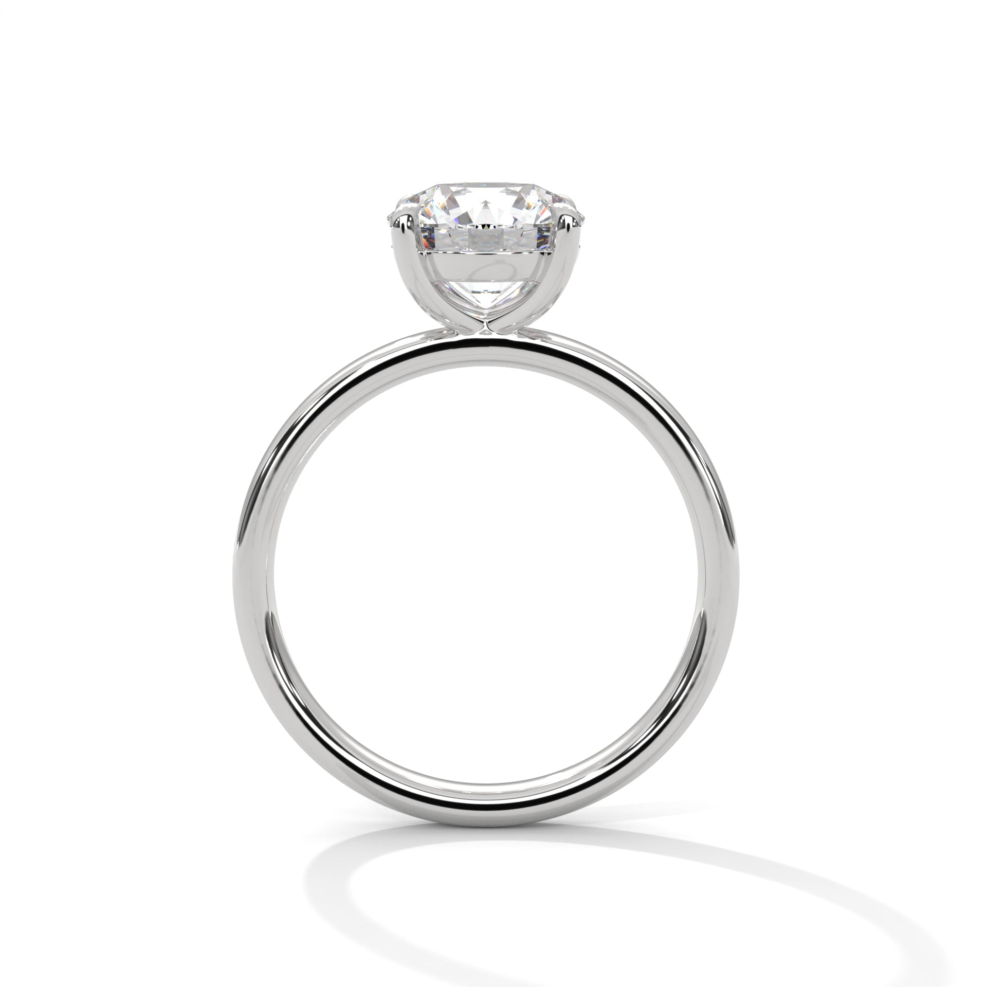1–3 Carat Round Cut Lab Grown Diamond Solitaire Ring – Classic Four-Prong Setting in 18K Gold