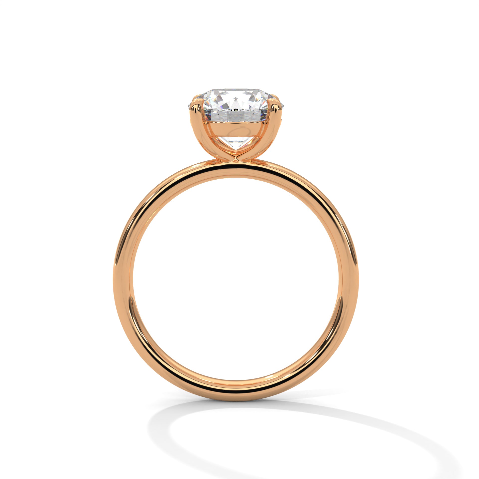 1–3 Carat Round Cut Lab Grown Diamond Solitaire Ring – Classic Four-Prong Setting in 18K Gold