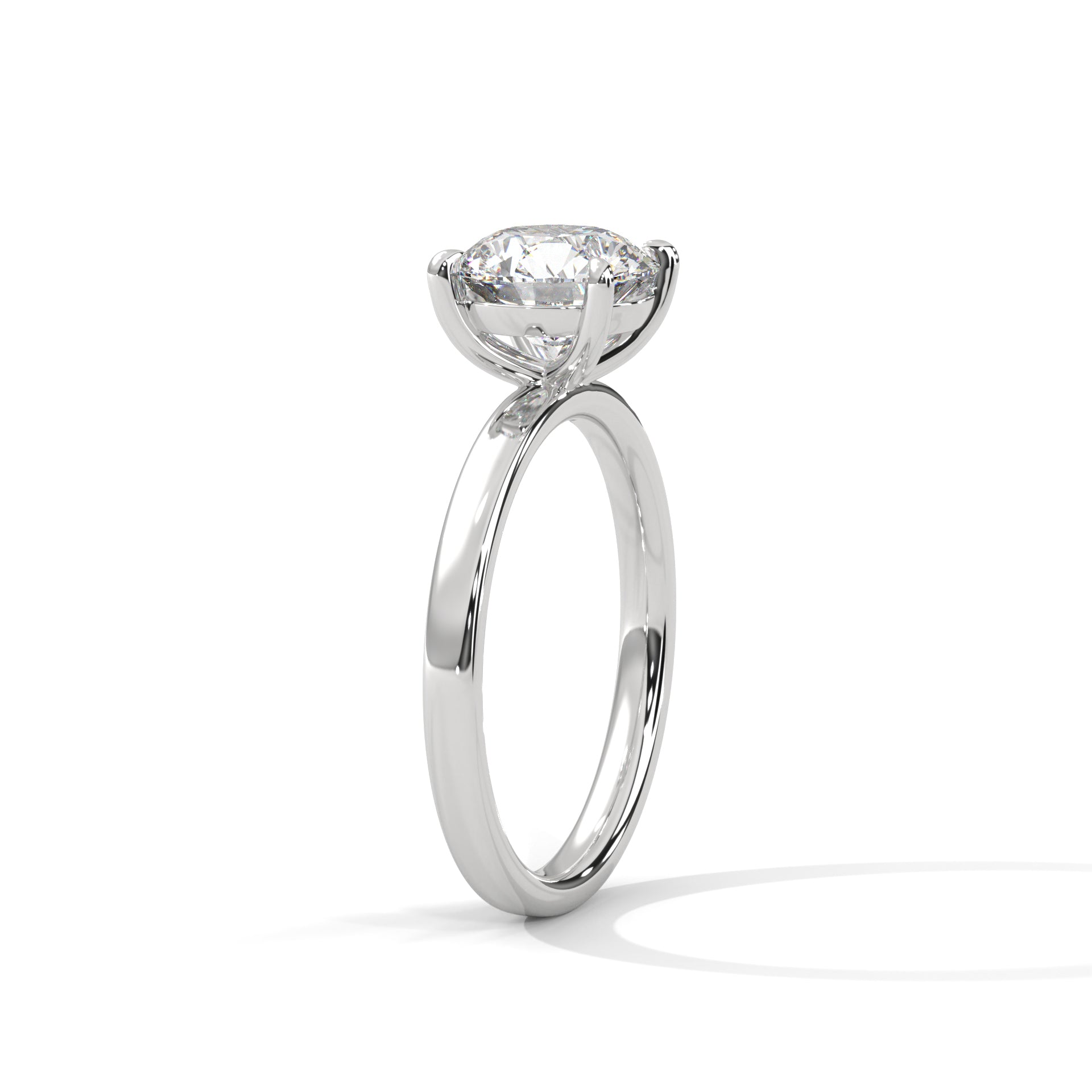 1–3 Carat Round Cut Lab Grown Diamond Solitaire Ring – Classic Four-Prong Setting in 18K Gold