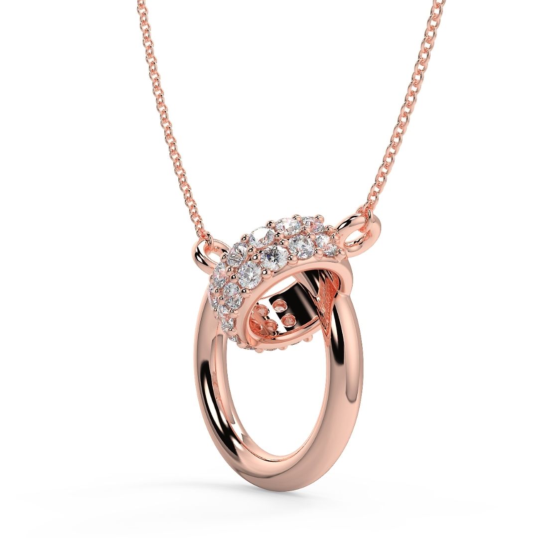 Contemporary Circle Lab-Grown Diamond Pave Pendant