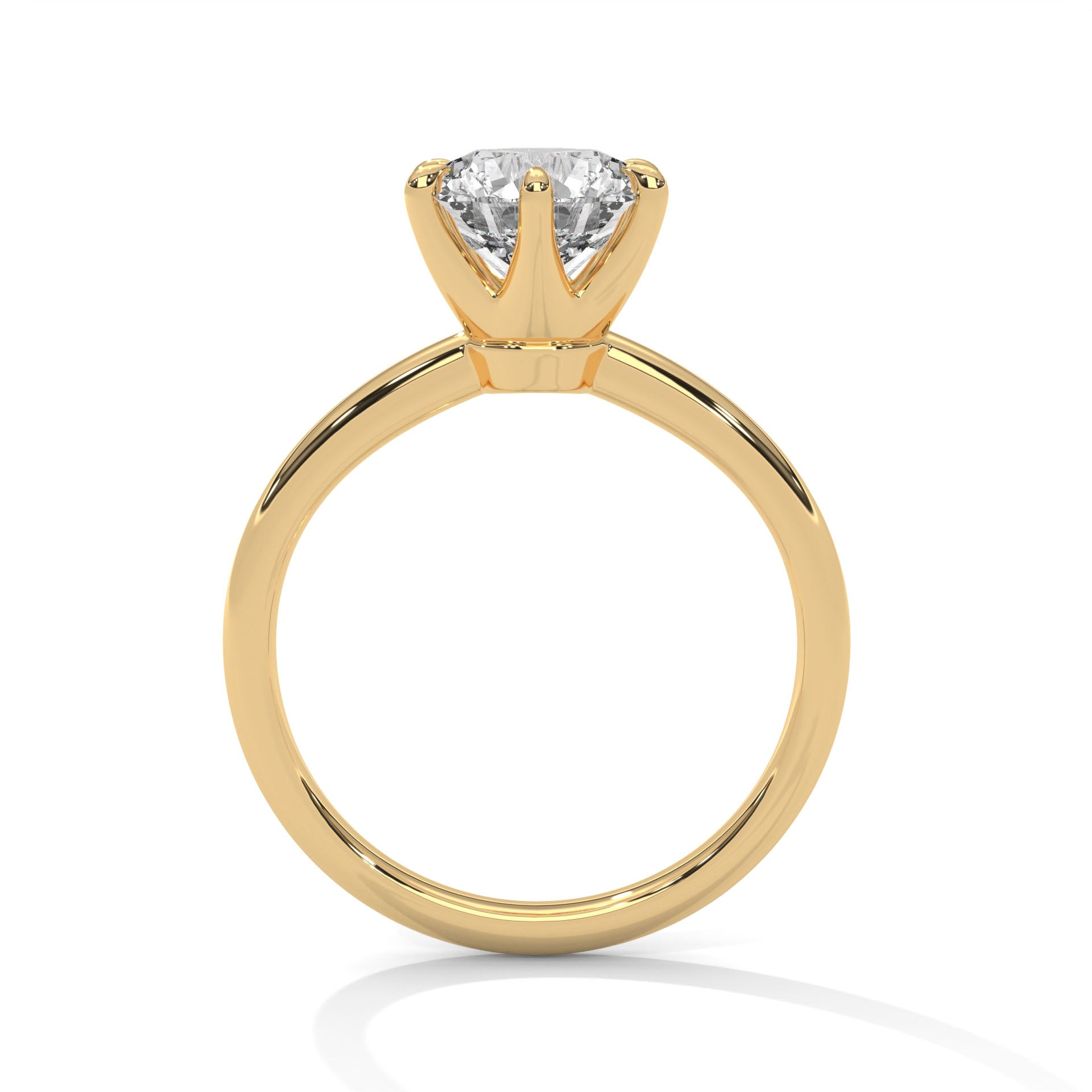 1–3 Carat Round Lab Grown Diamond Solitaire Ring – Classic Six Prong Setting in 18K Gold