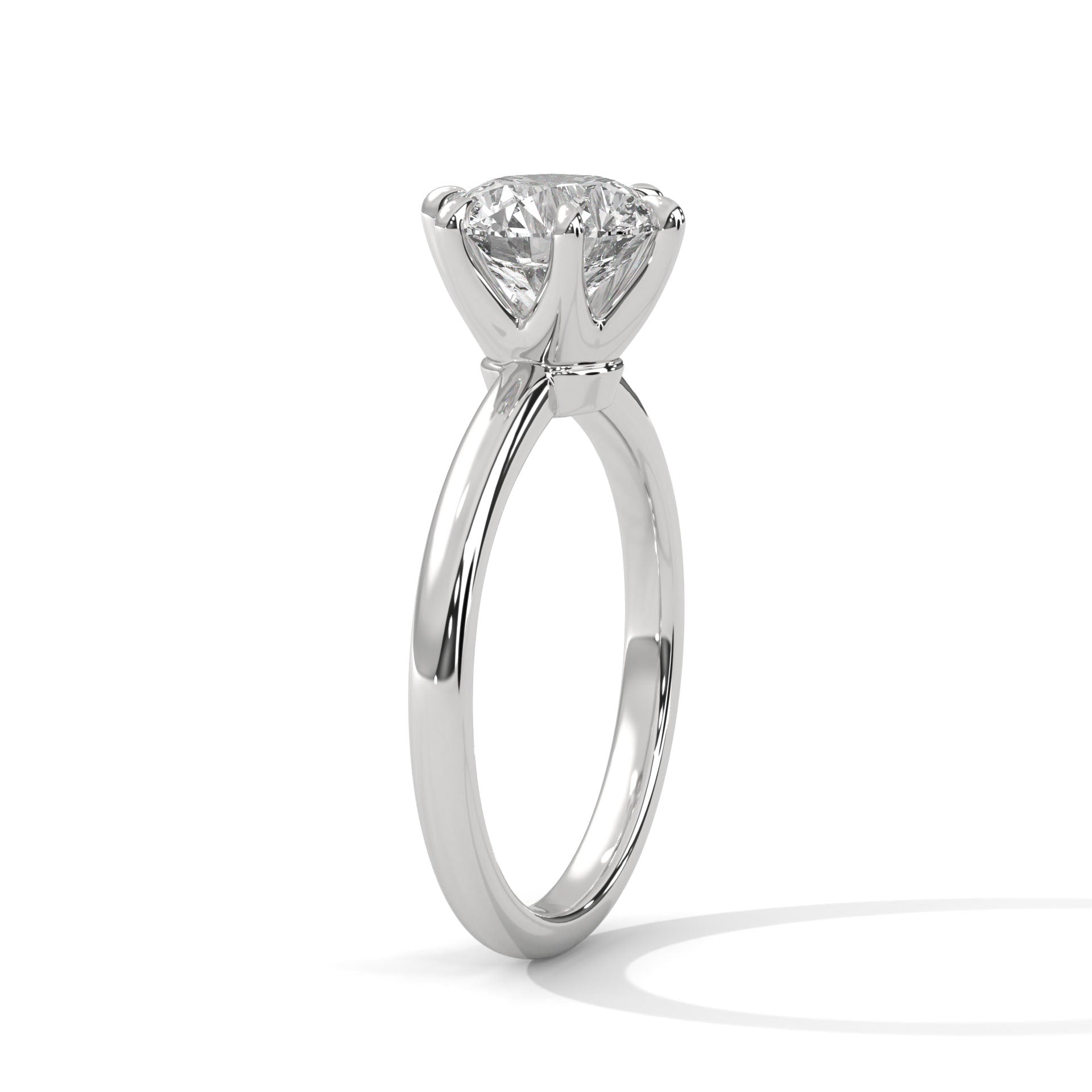 1–3 Carat Round Lab Grown Diamond Solitaire Ring – Classic Six Prong Setting in 18K Gold
