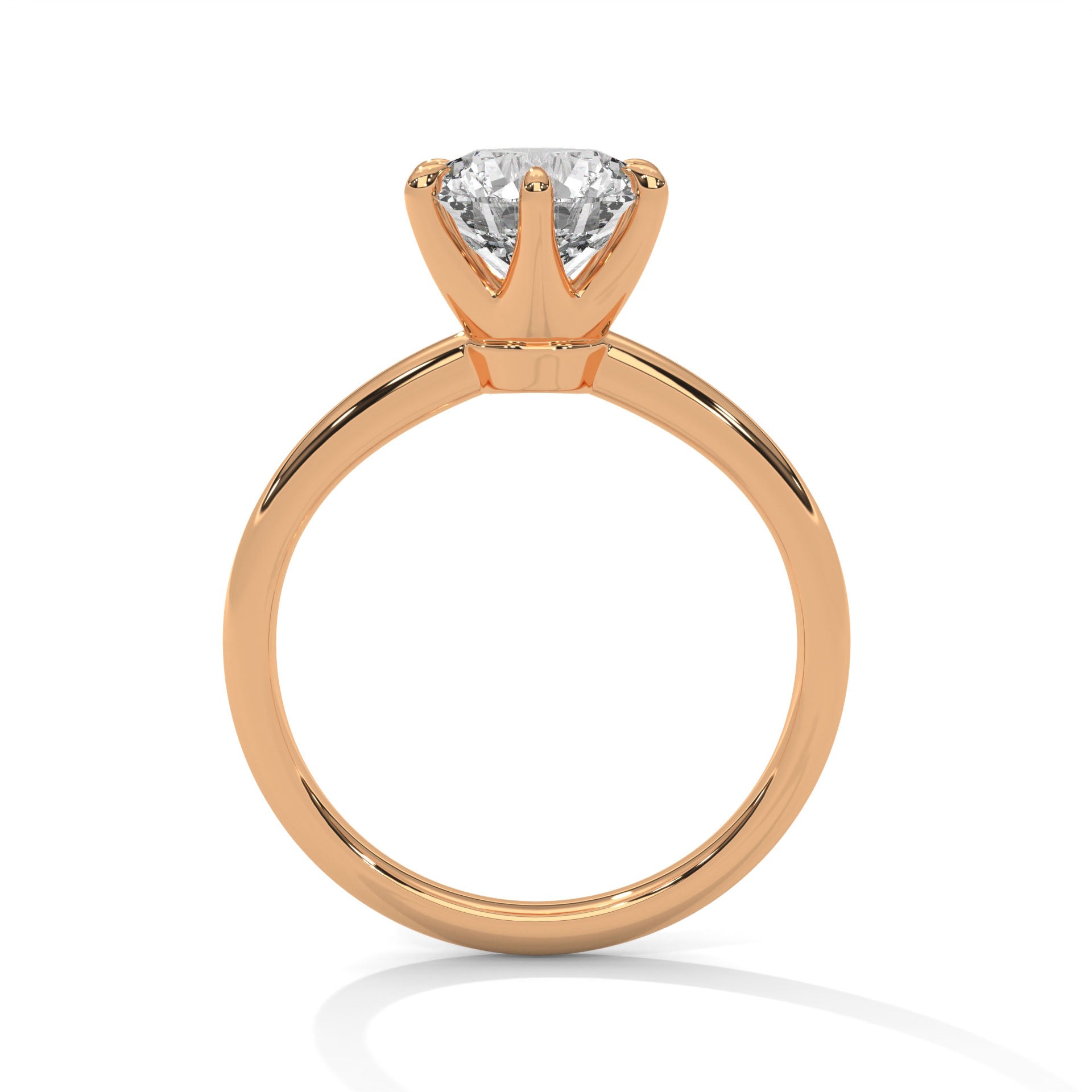 1–3 Carat Round Lab Grown Diamond Solitaire Ring – Classic Six Prong Setting in 18K Gold