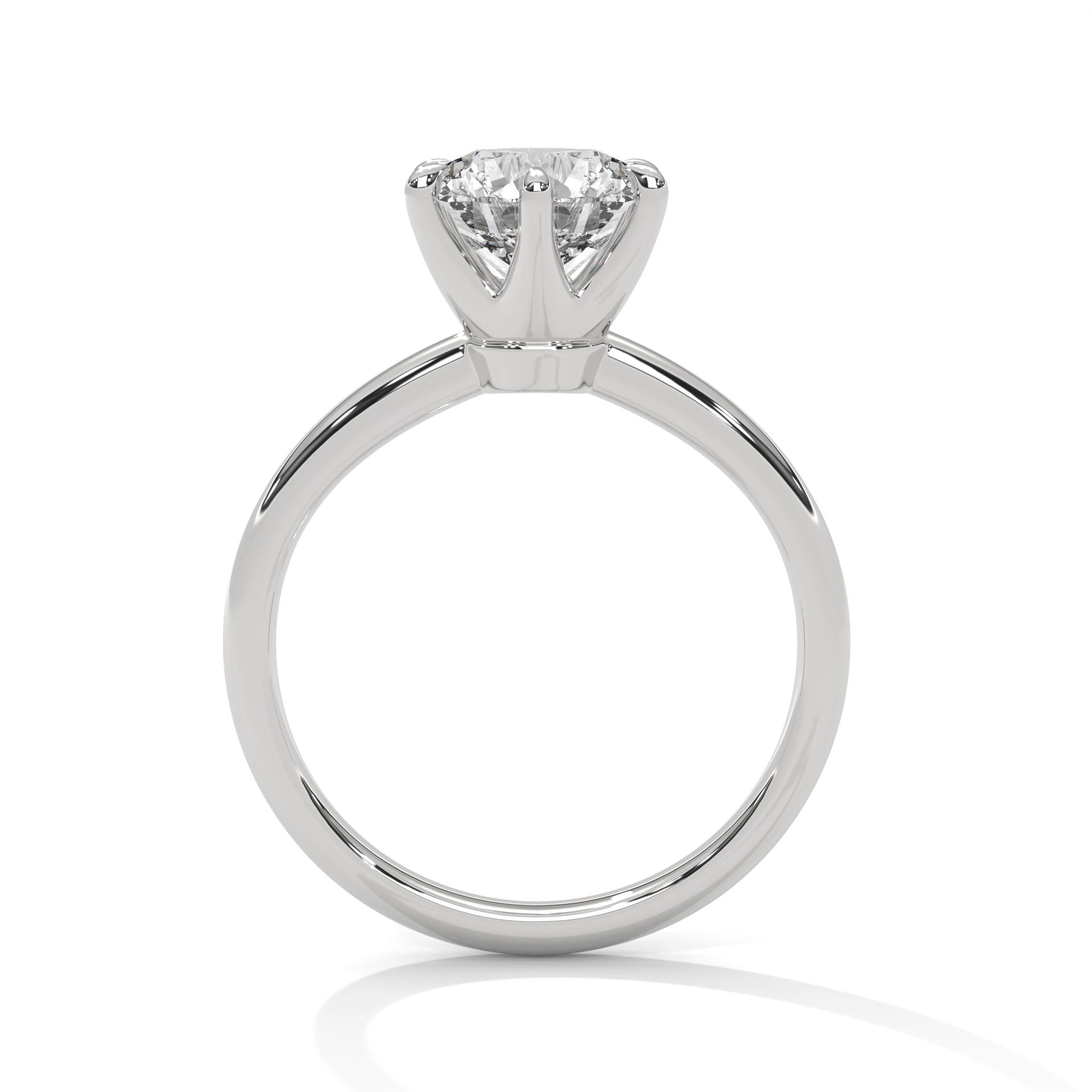 1–3 Carat Round Lab Grown Diamond Solitaire Ring – Classic Six Prong Setting in 18K Gold
