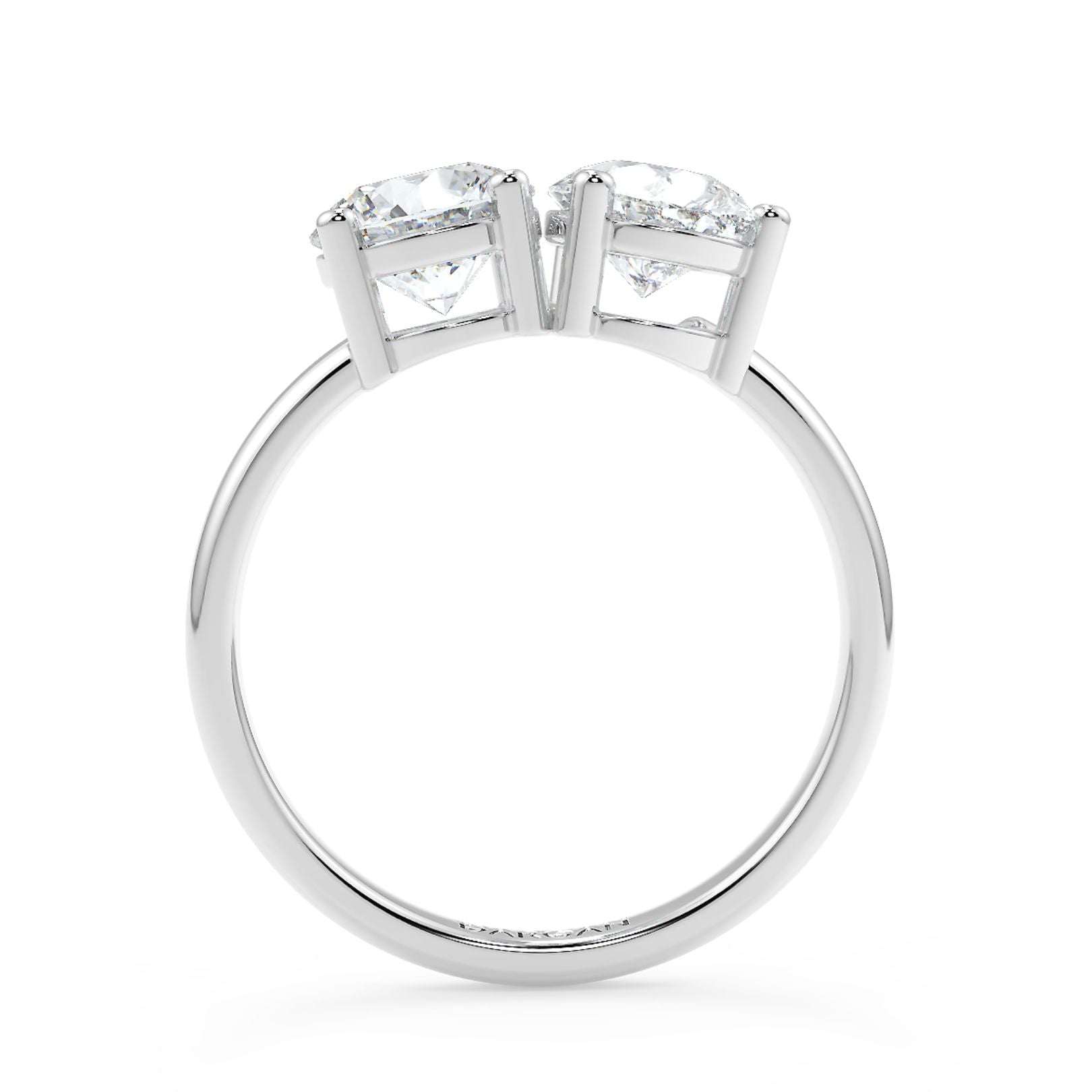 Round and Pear Toi et Moi Lab-Grown Diamond Solitaire Ring in 18K Gold