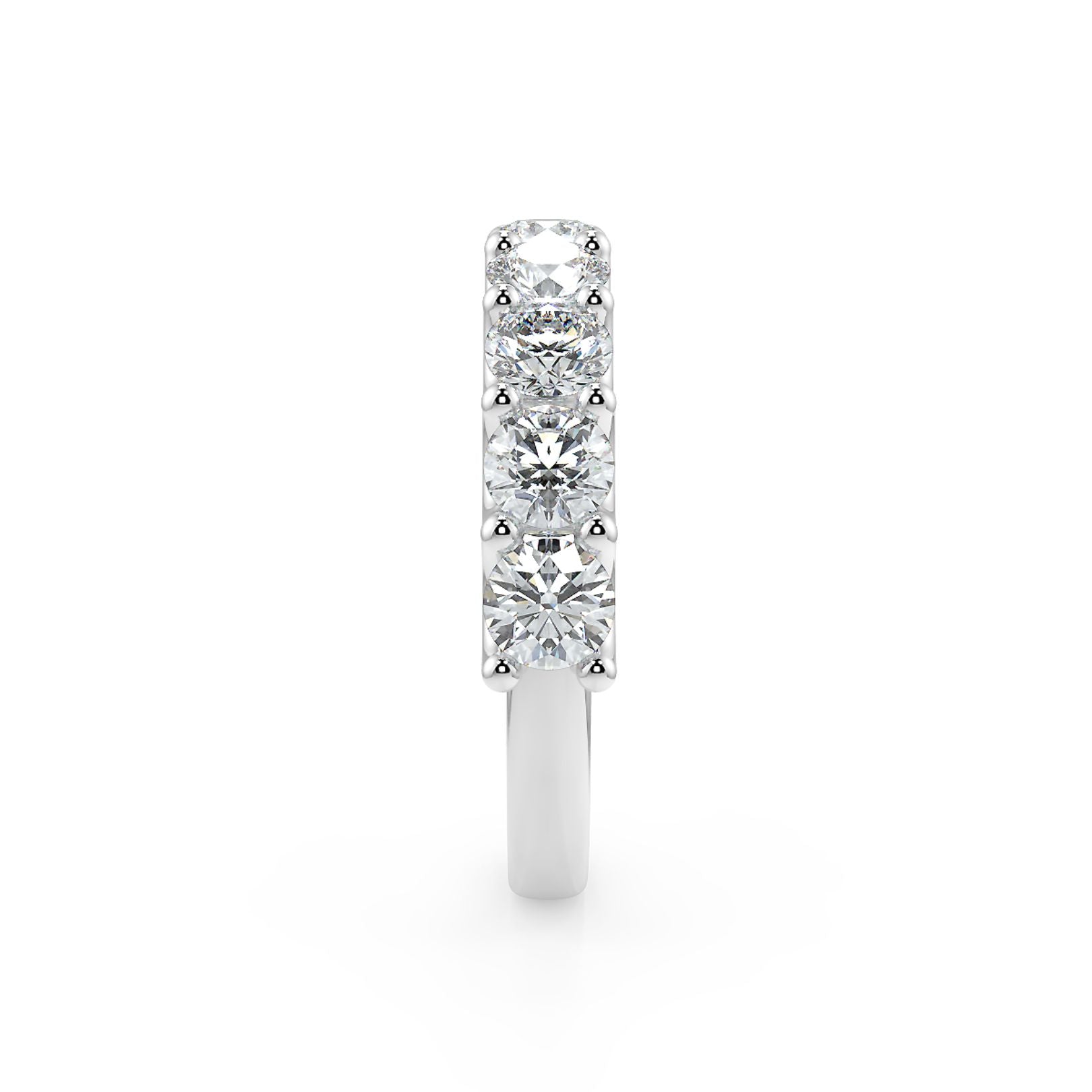Half-Eternity 15-Pointer Round Lab-Grown Diamond Ring in 18K White, Yellow & Rose Gold