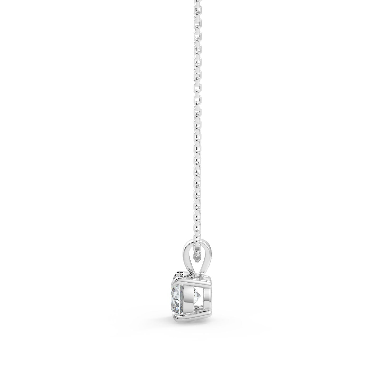 Round Cut Lab-Grown Diamond Pendant Solitaire Necklace with Chain | 18K Gold | 0.50–3 Carats
