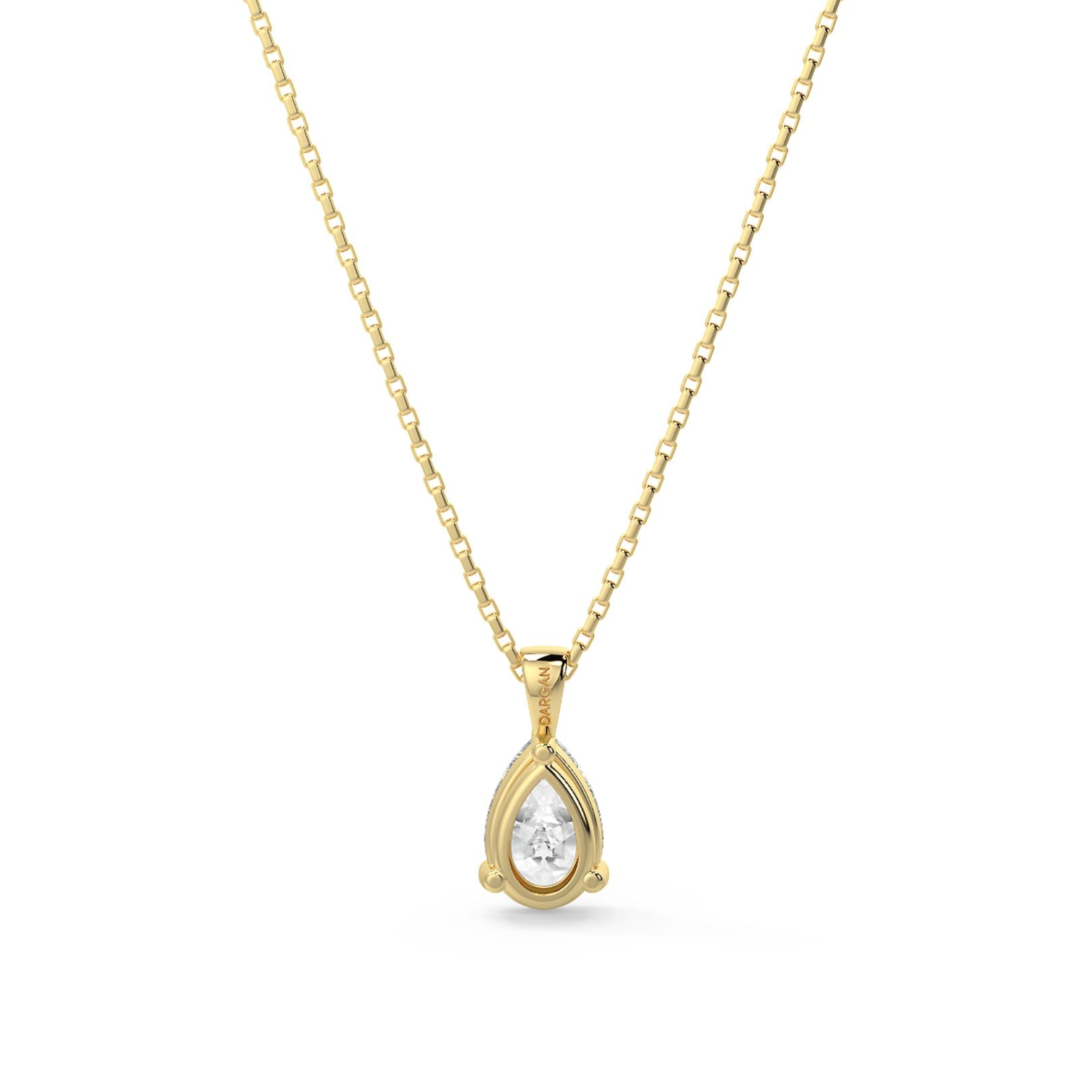Pear Cut Lab-Grown Diamond Solitaire Pendant Necklace with Chain | 18K Gold | 0.50–3 Carats