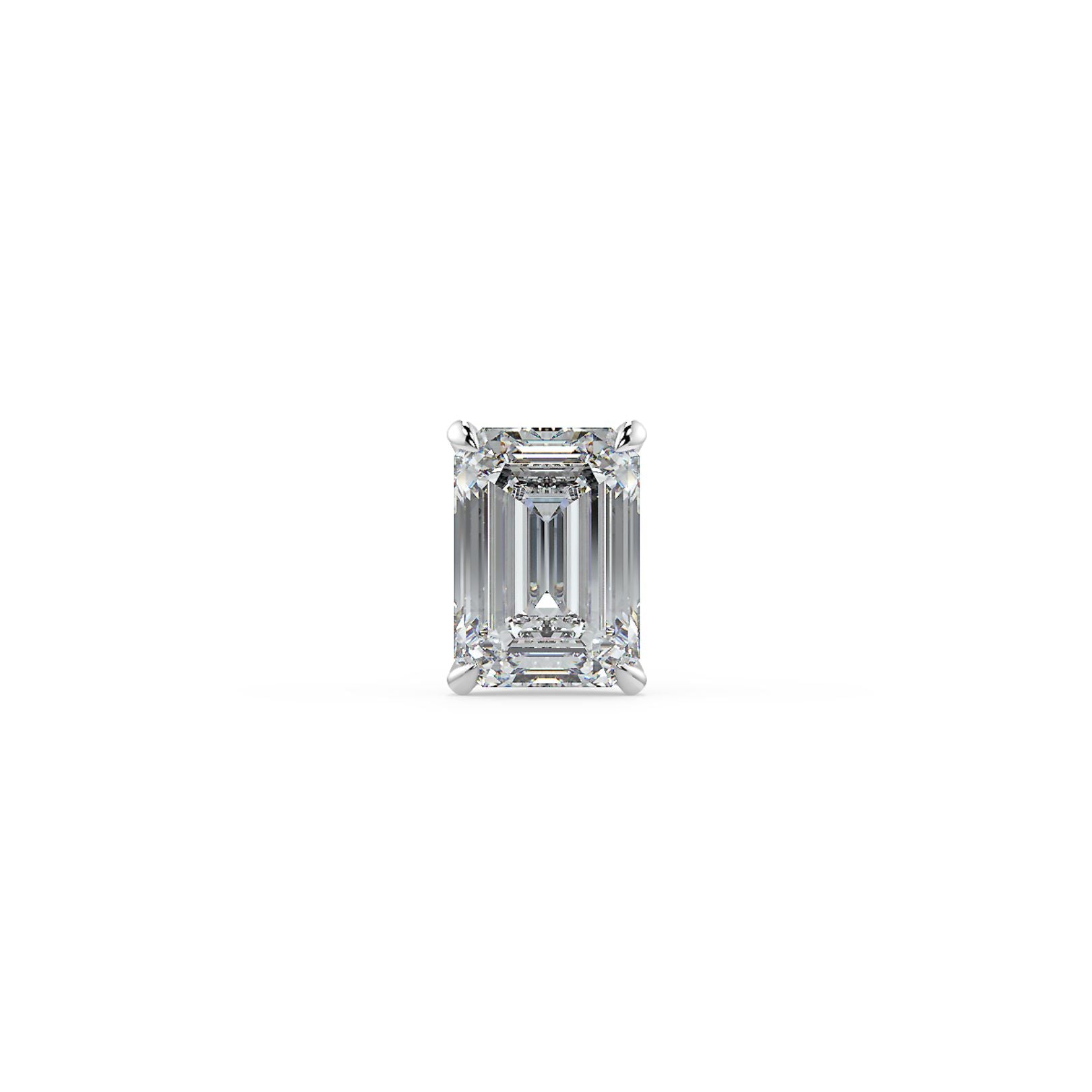 0.50–4 Carat Emerald Cut Lab Grown Diamond Stud Earrings | Step-Cut Solitaire | 18K White, Yellow & Rose Gold