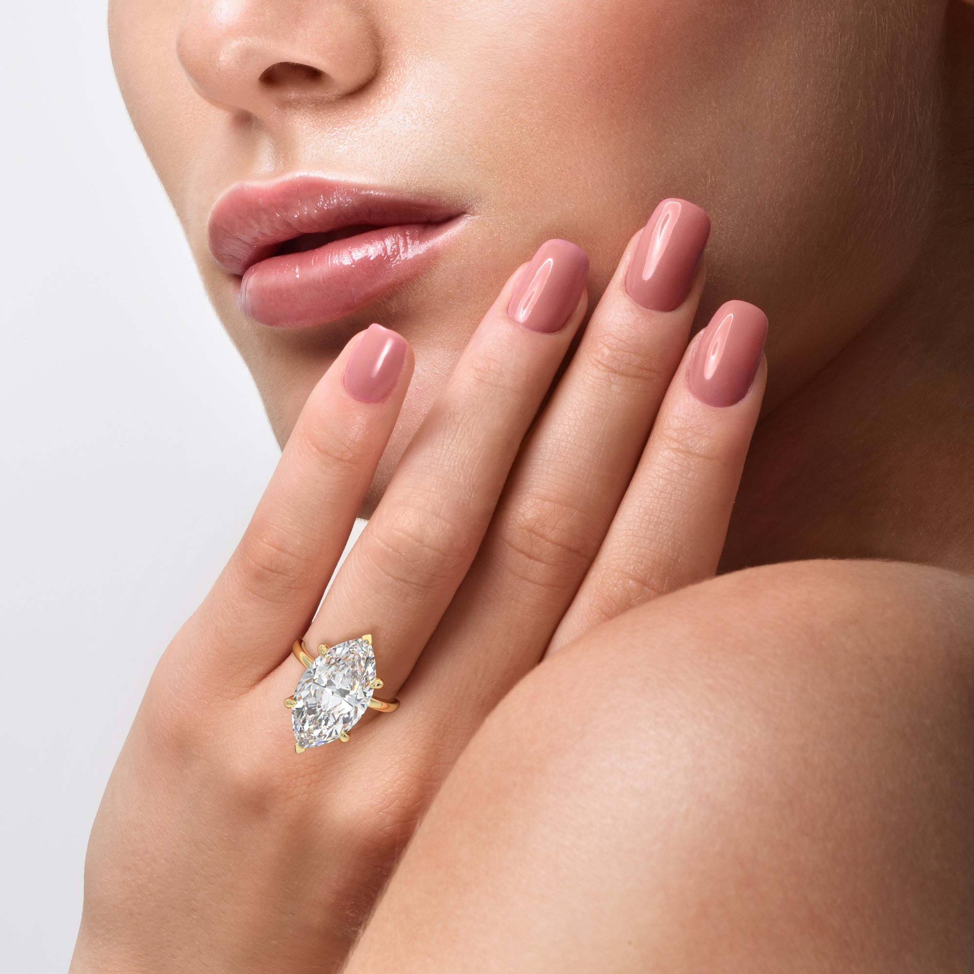 10 Carat Marquise Lab Grown Diamond Solitaire Ring – Available in 18K Yellow, White & Rose Gold