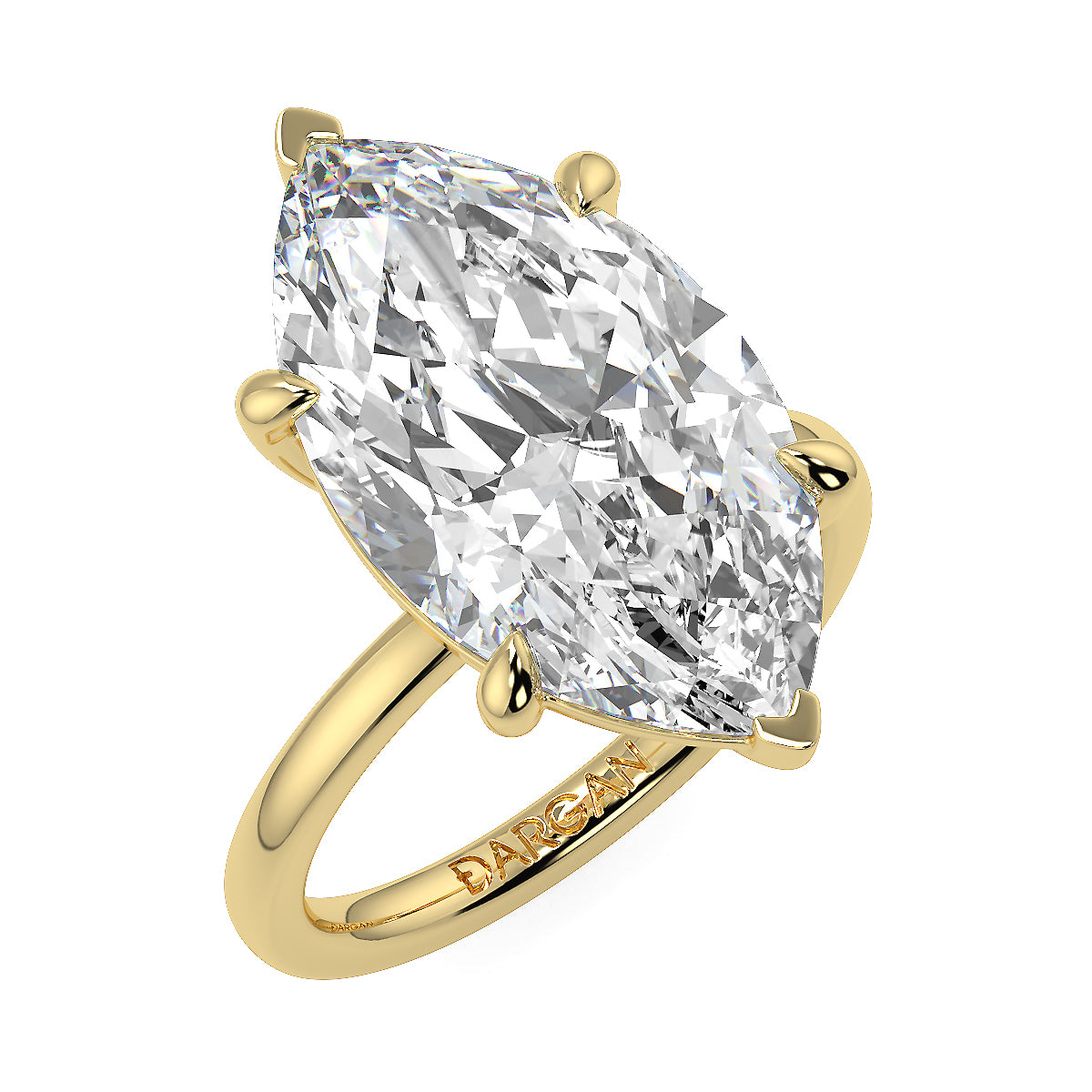 10 Carat Marquise Lab Grown Diamond Solitaire Ring – Available in 18K Yellow, White & Rose Gold