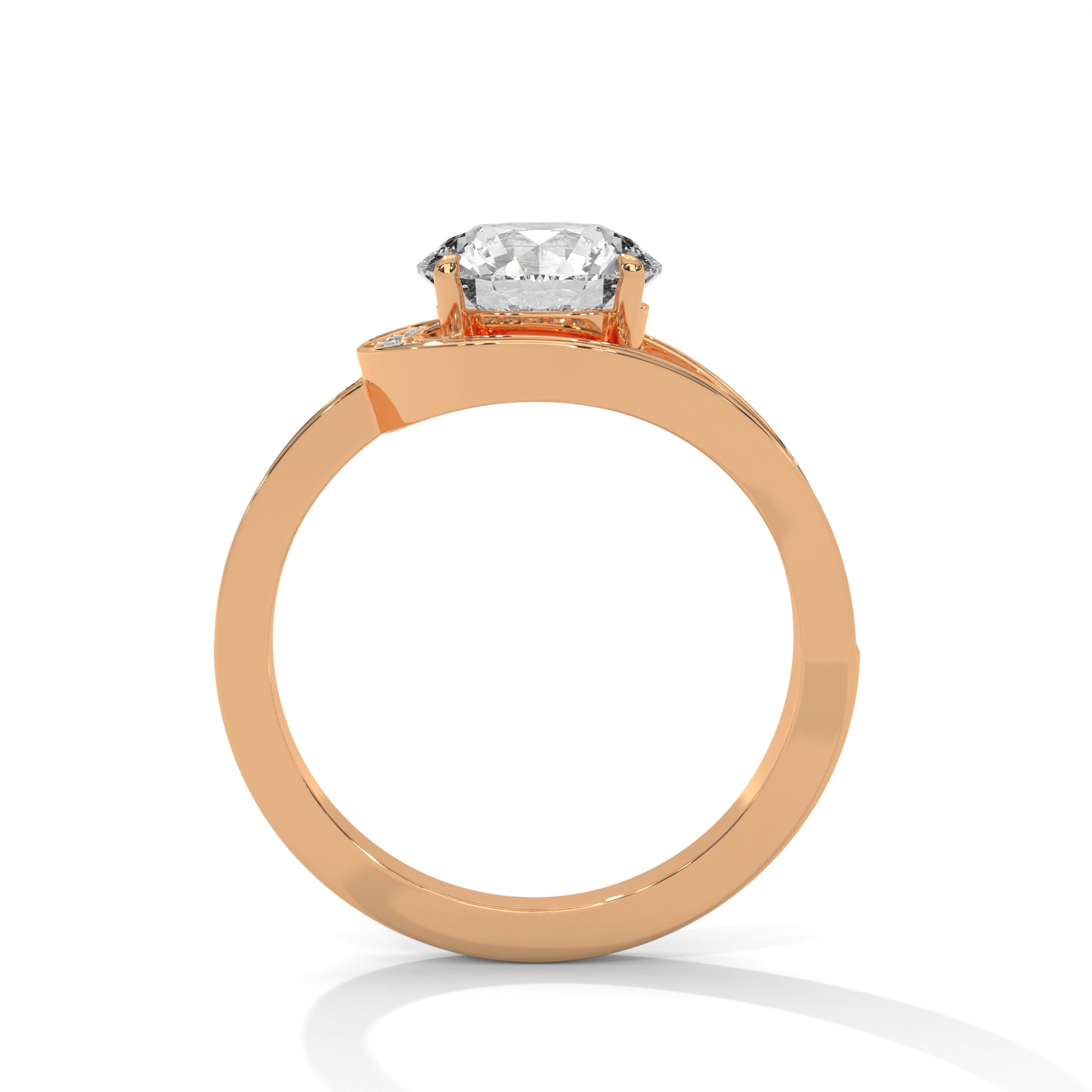 1–3 Carat Round Brilliant Lab-Grown Diamond Solitaire Ring with Half Split Shank – 18K Gold