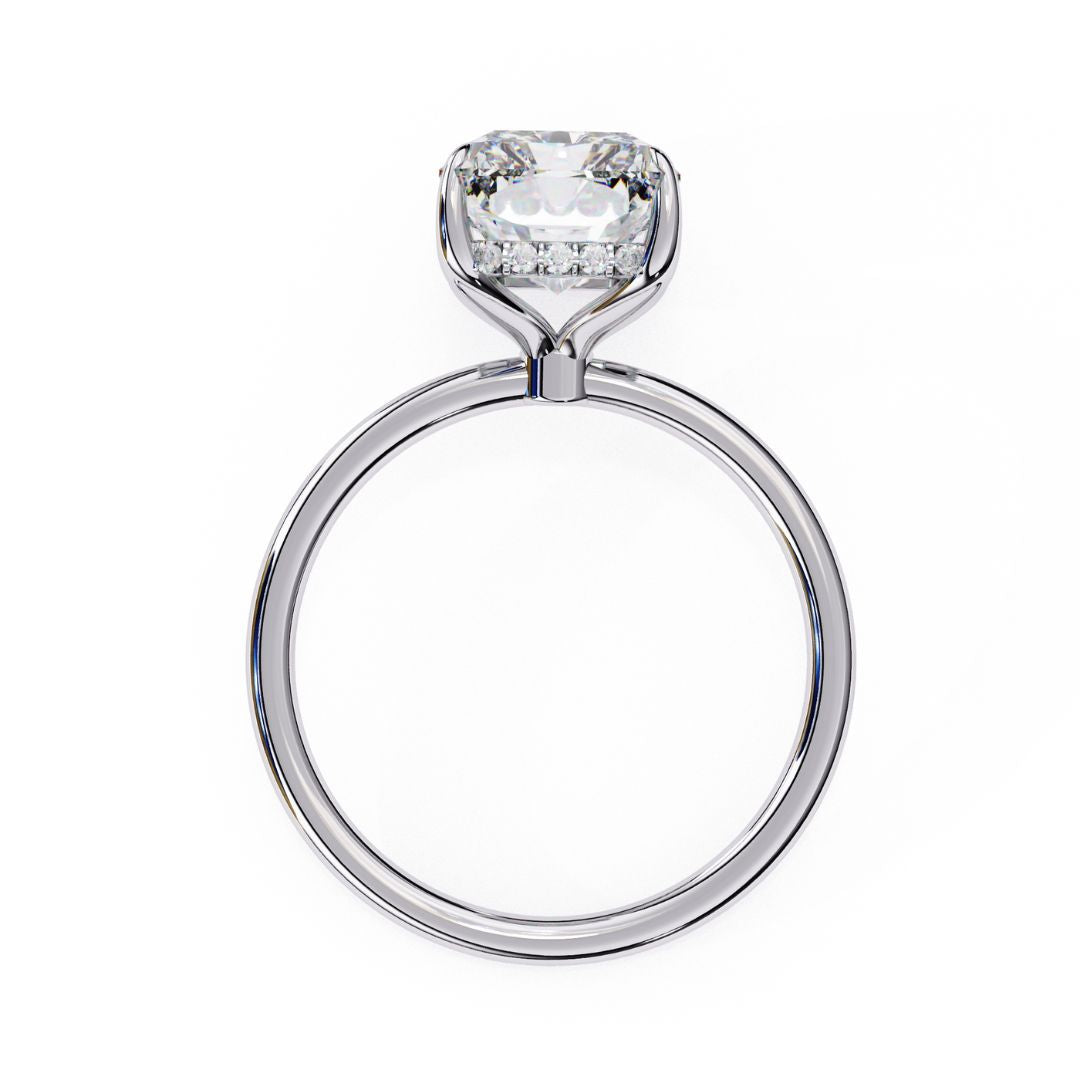 1–5 Carat Radiant Cut Lab Grown Diamond Hidden Halo Ring | Classic Solitaire | Dual Tone Options | IGI Certified | 18K Gold