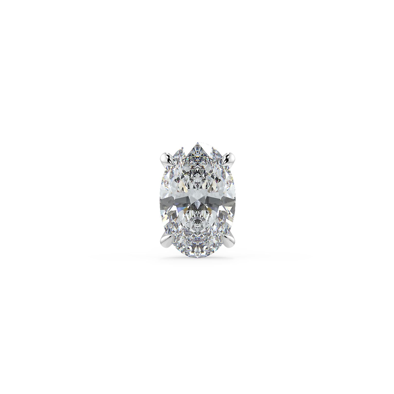 0.50–4 Carat Oval Lab Grown Diamond Stud Earrings | Classic Solitaire | 18K White, Yellow & Rose Gold