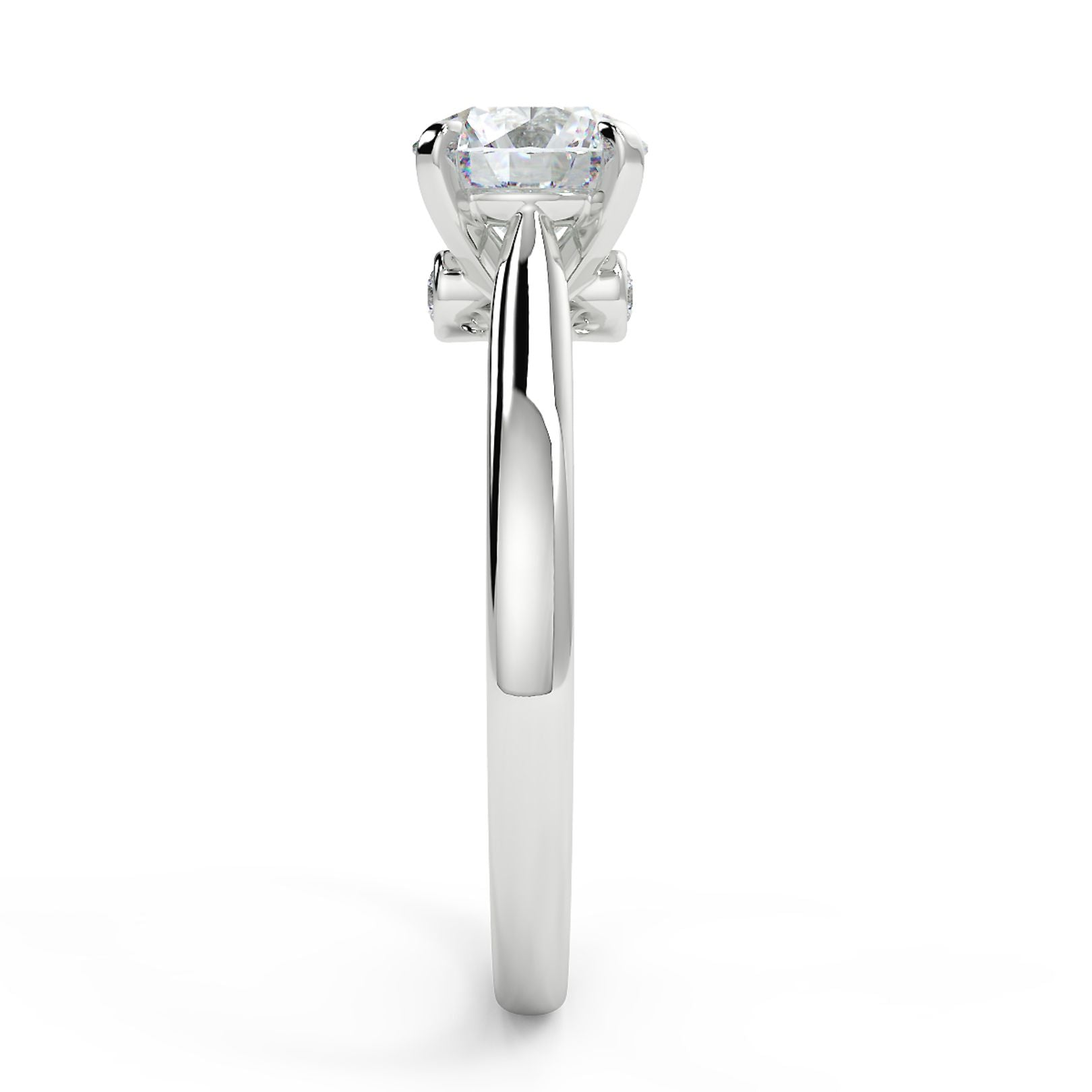 1–2 Carat Round Lab Grown Diamond Solitaire Ring | Hidden Diamond Accent | IGI Certified | 18K White Gold