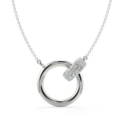 Contemporary Circle Lab-Grown Diamond Pave Pendant