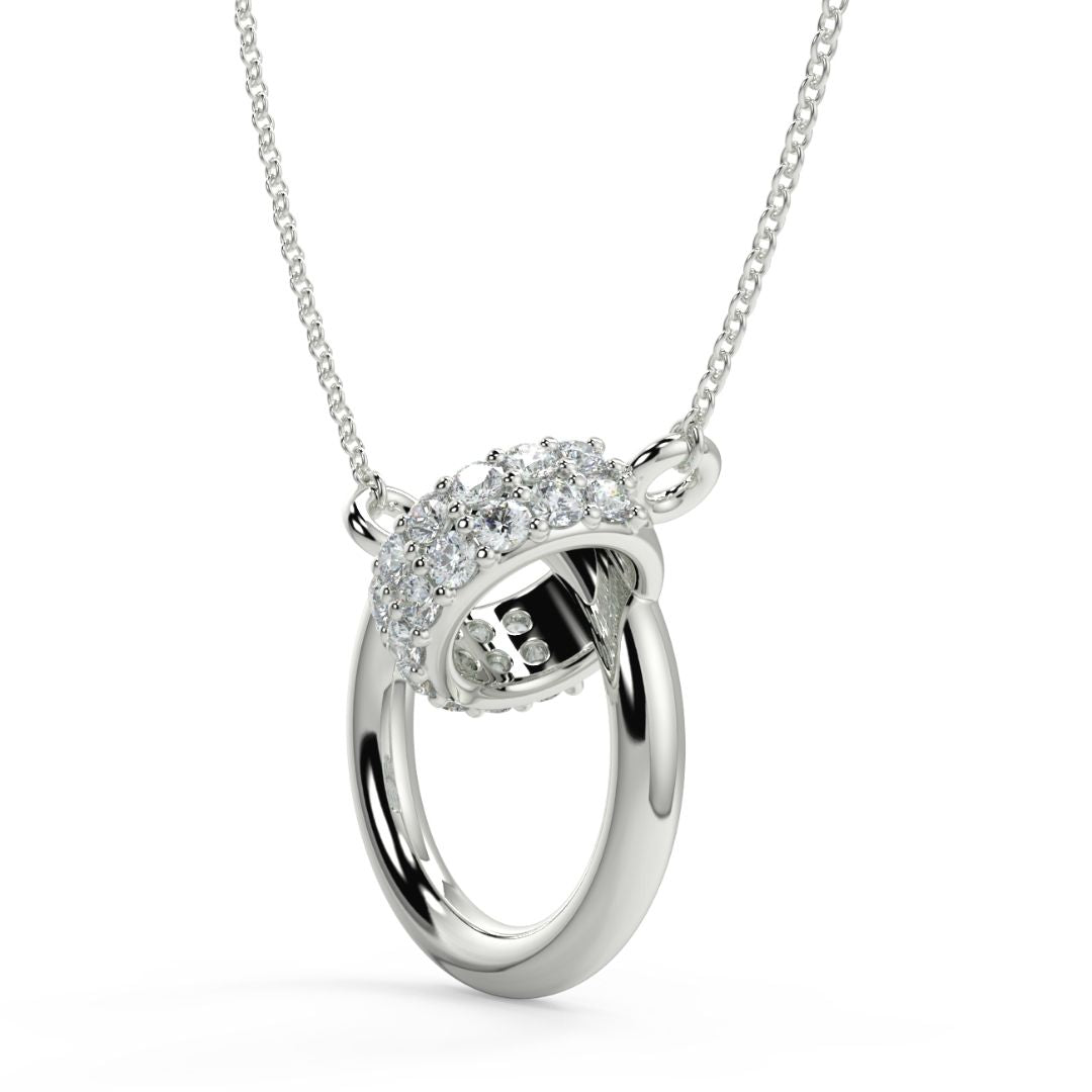 Contemporary Circle Lab-Grown Diamond Pave Pendant