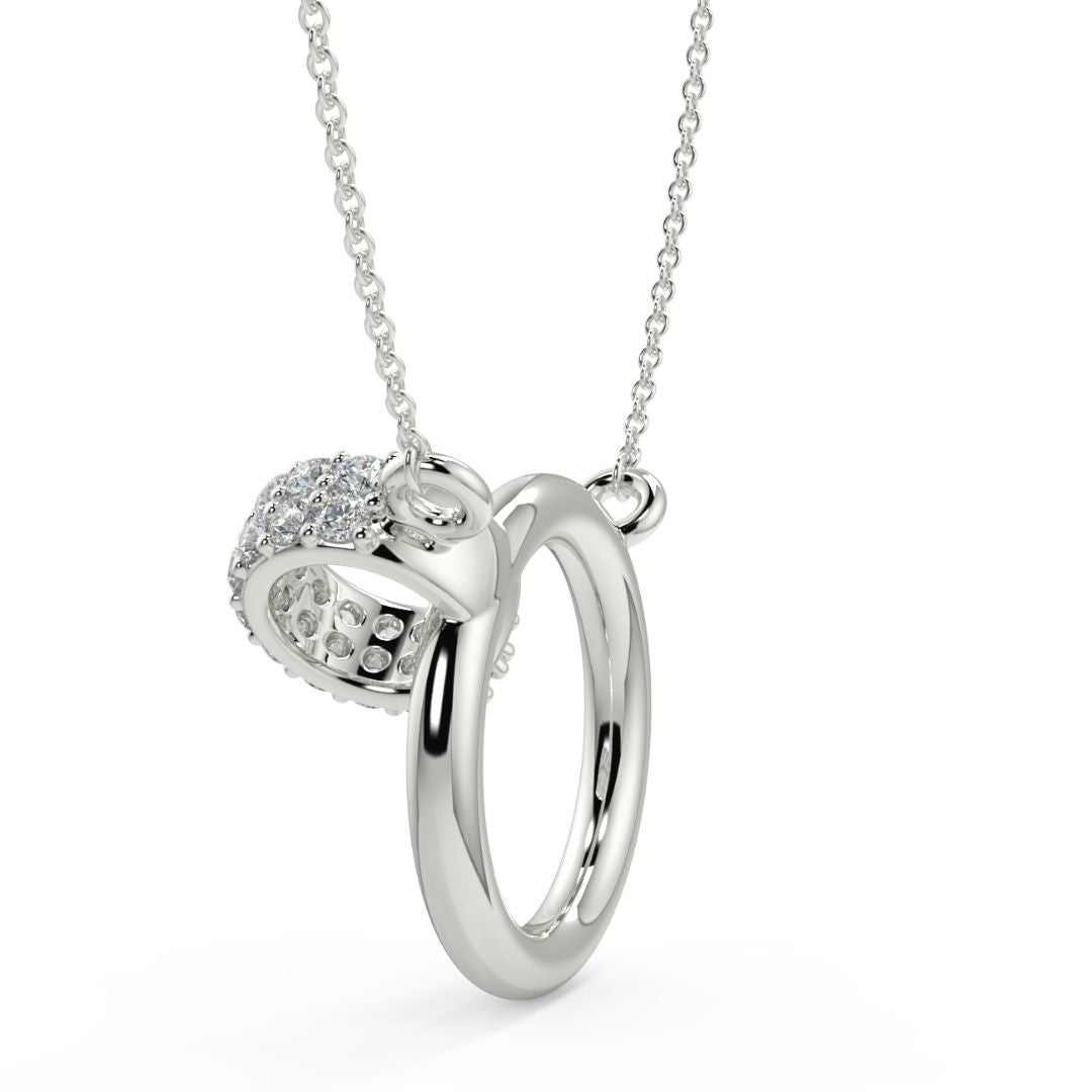 Contemporary Circle Lab-Grown Diamond Pave Pendant