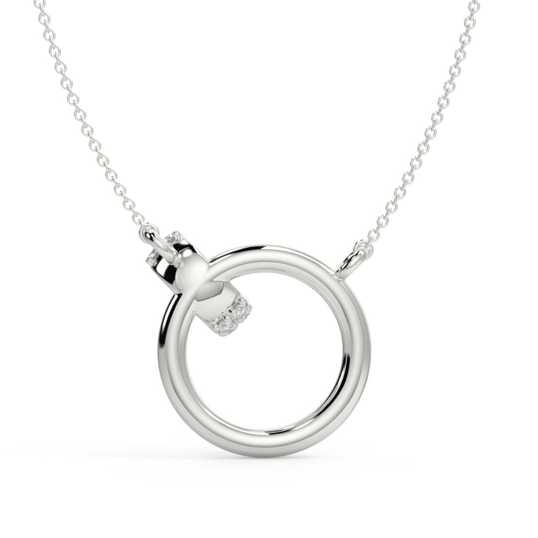 Contemporary Circle Lab-Grown Diamond Pave Pendant