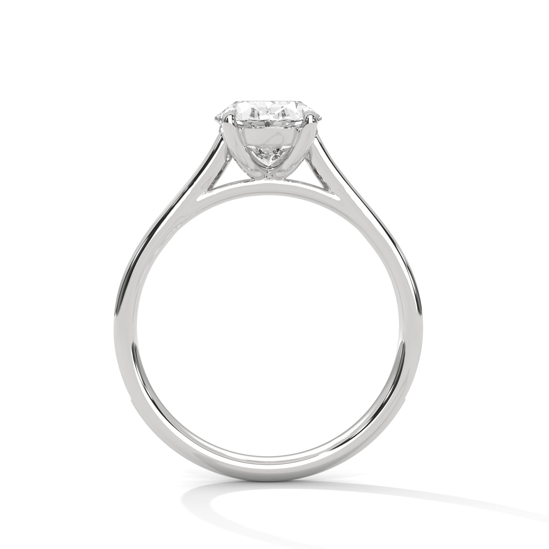1–3 Carat Oval Lab Grown Diamond Solitaire Ring – Pavé Setting in 18K Gold