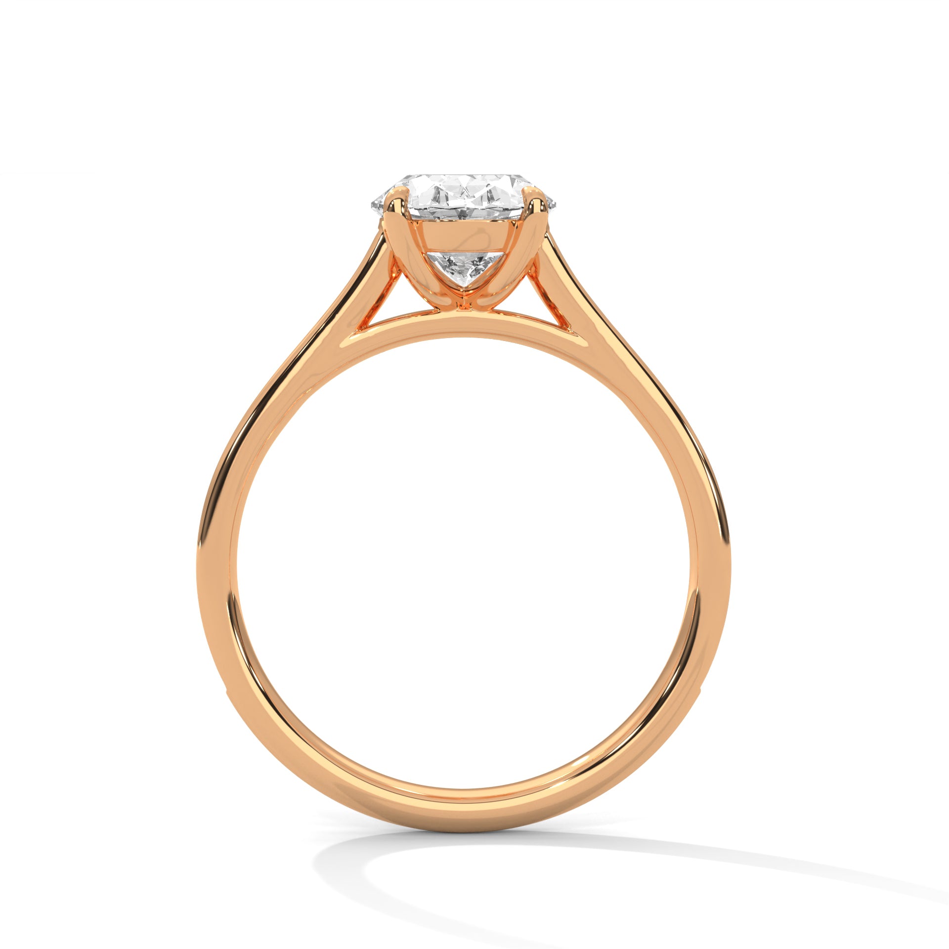 1–3 Carat Oval Lab Grown Diamond Solitaire Ring – Pavé Setting in 18K Gold