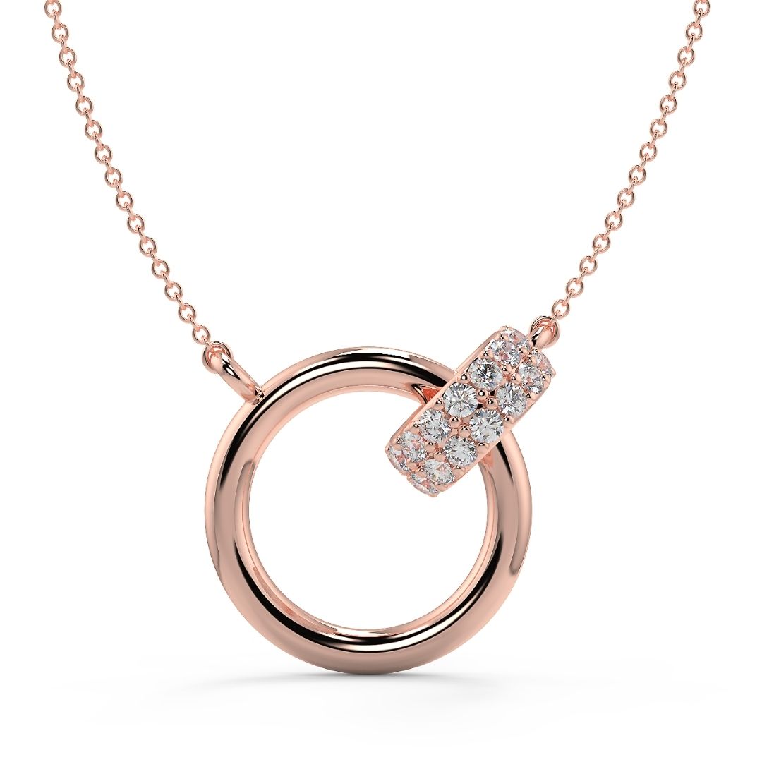 Contemporary Circle Lab-Grown Diamond Pave Pendant