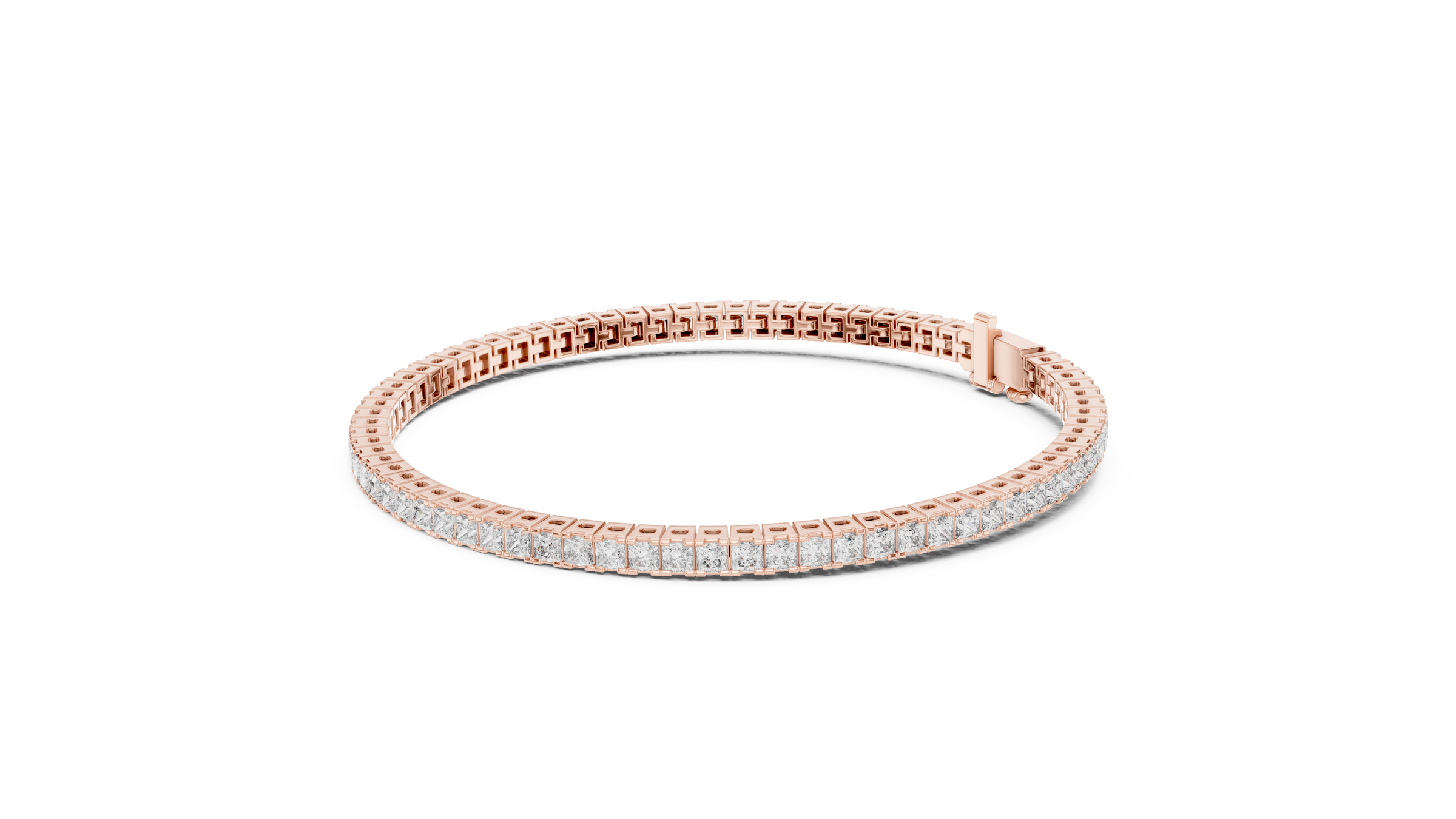 Princess Cut Lab-Grown Diamond Tennis Bracelet | 18K Gold Diamond Bracelet