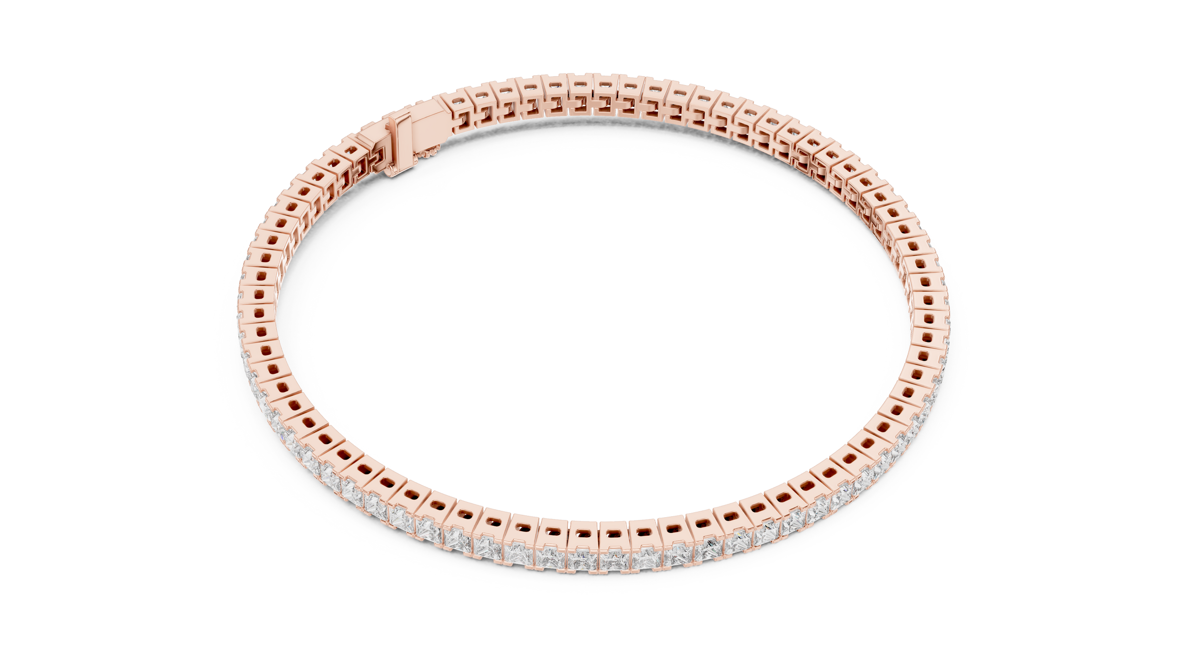 Princess Cut Lab-Grown Diamond Tennis Bracelet | 18K Gold Diamond Bracelet