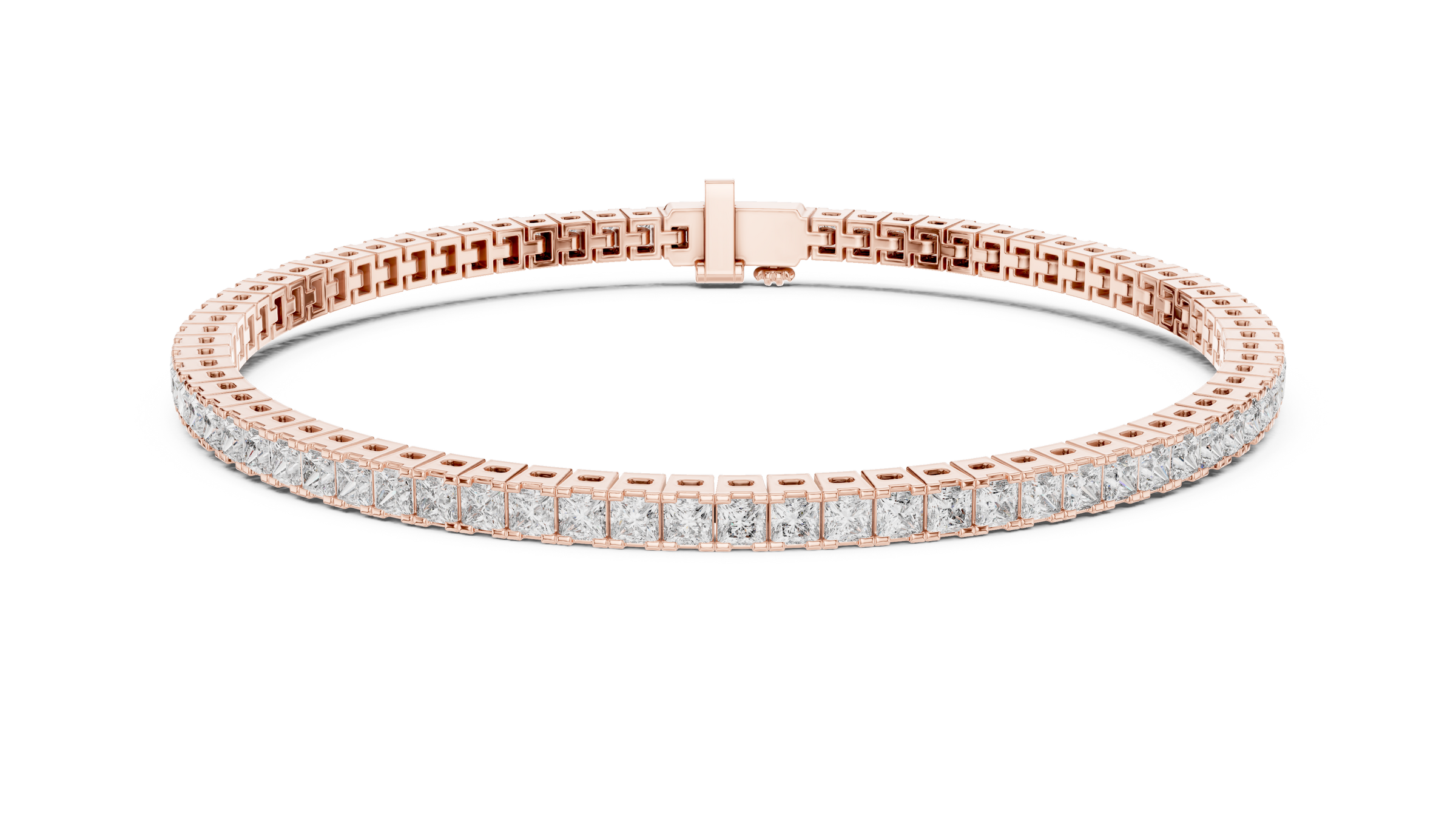 Princess Cut Lab-Grown Diamond Tennis Bracelet | 18K Gold Diamond Bracelet