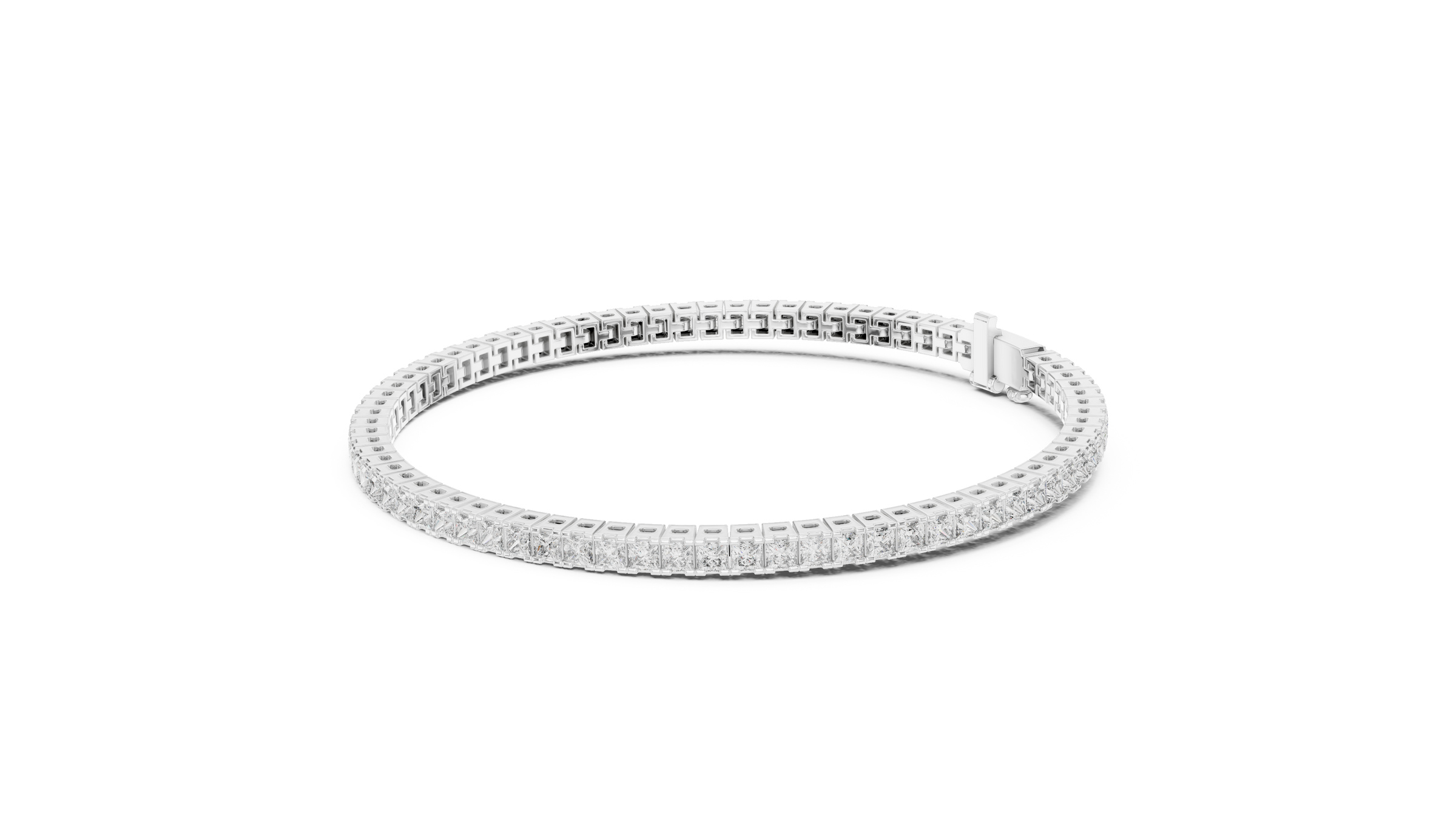 Princess Cut Lab-Grown Diamond Tennis Bracelet | 18K Gold Diamond Bracelet