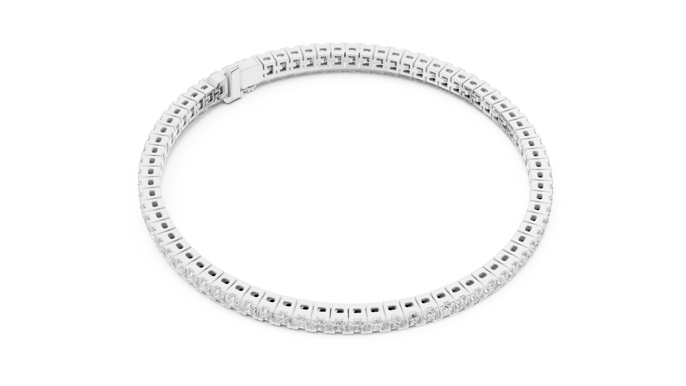 Princess Cut Lab-Grown Diamond Tennis Bracelet | 18K Gold Diamond Bracelet