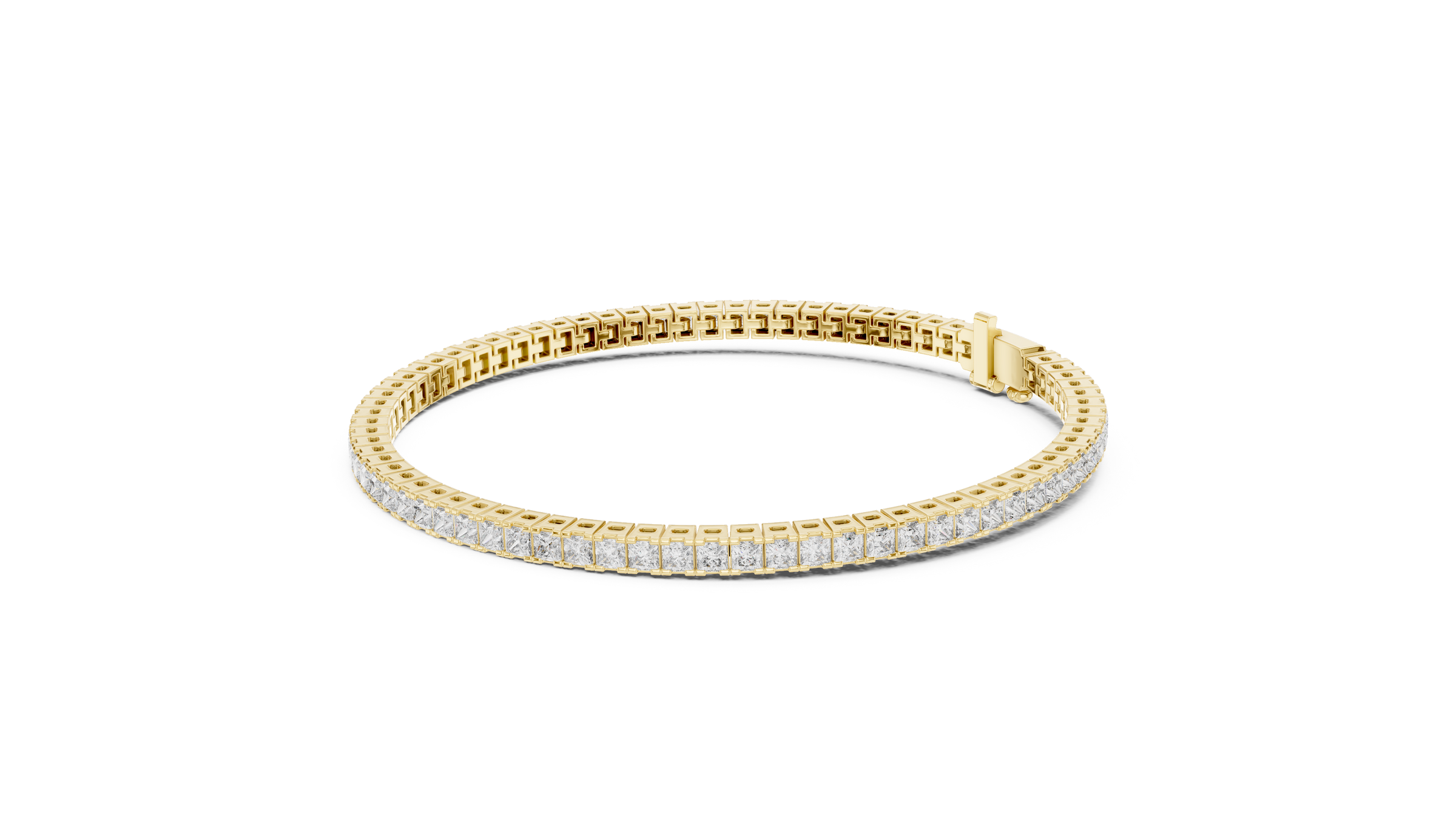 Princess Cut Lab-Grown Diamond Tennis Bracelet | 18K Gold Diamond Bracelet