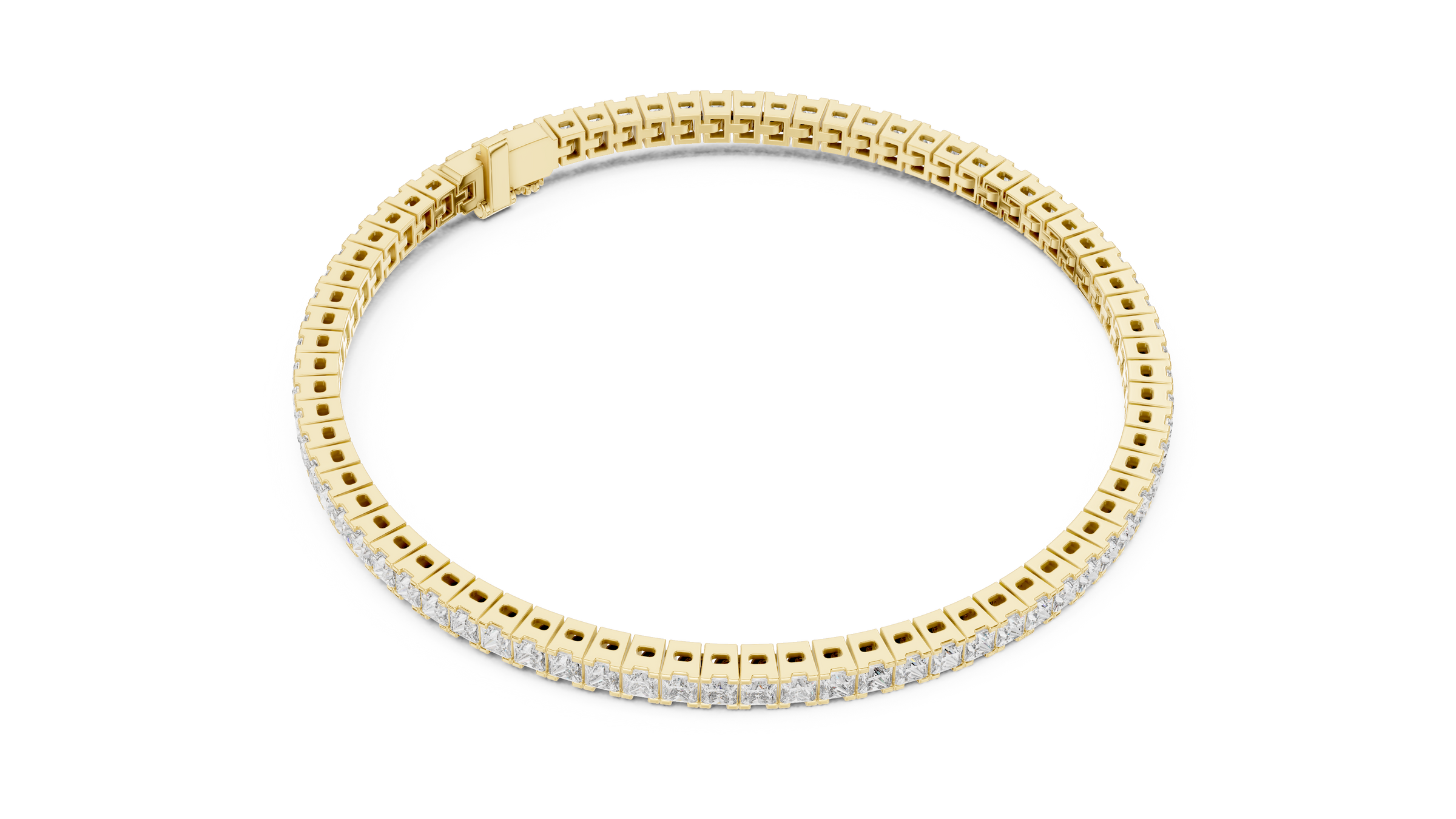 Princess Cut Lab-Grown Diamond Tennis Bracelet | 18K Gold Diamond Bracelet