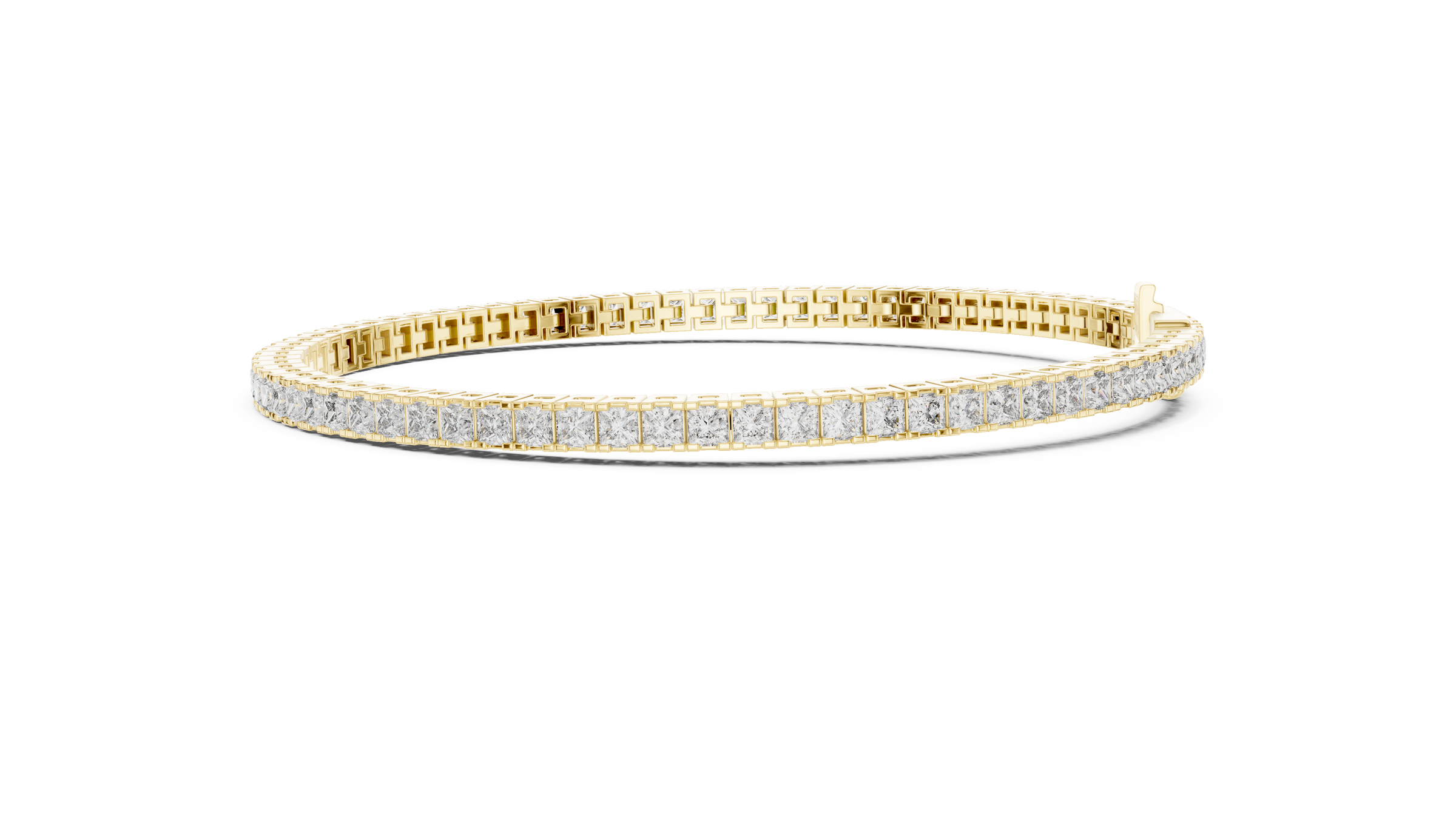 Princess Cut Lab-Grown Diamond Tennis Bracelet | 18K Gold Diamond Bracelet