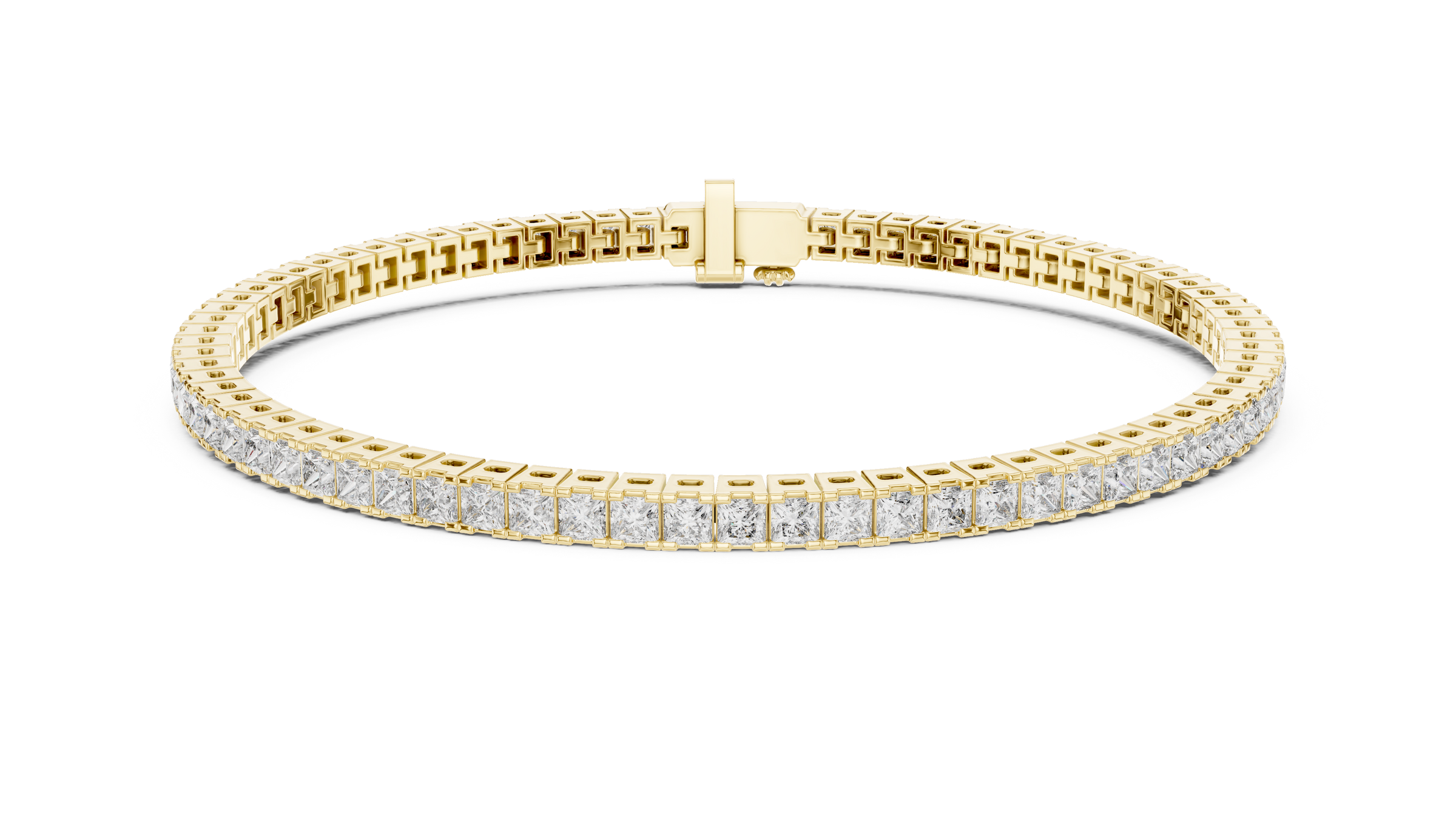 Princess Cut Lab-Grown Diamond Tennis Bracelet | 18K Gold Diamond Bracelet